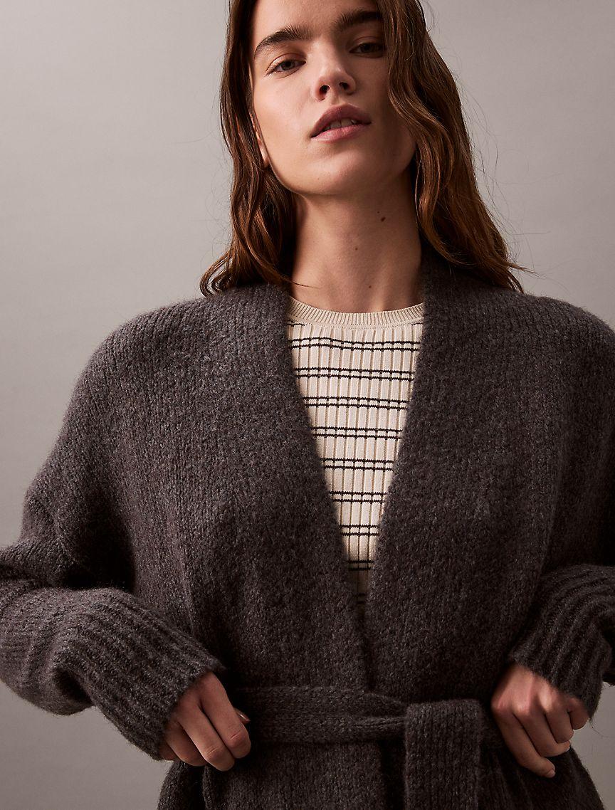 Brushed Wool Blend Cardigan Product Image