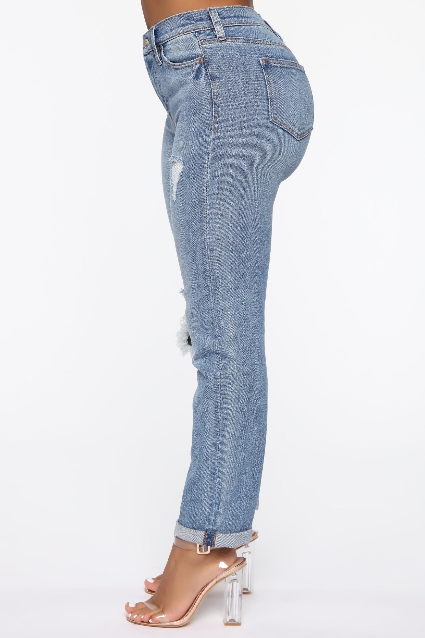 Need A New High Rise Mom Jeans - Medium Blue Wash Product Image