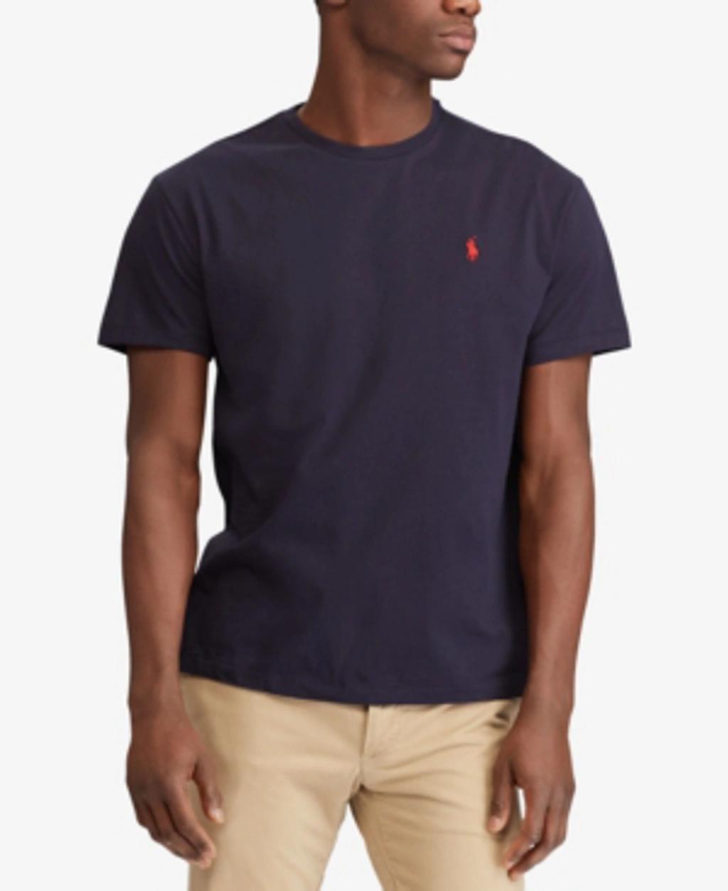 POLO RALPH LAUREN Slim-fit Logo-embroidered Cotton-jersey T-shirt In Navy Product Image