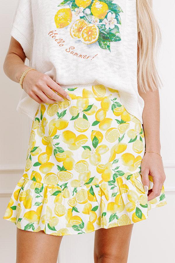 Love And Limoncello High Waist Linen-Blend Mini Skirt Product Image