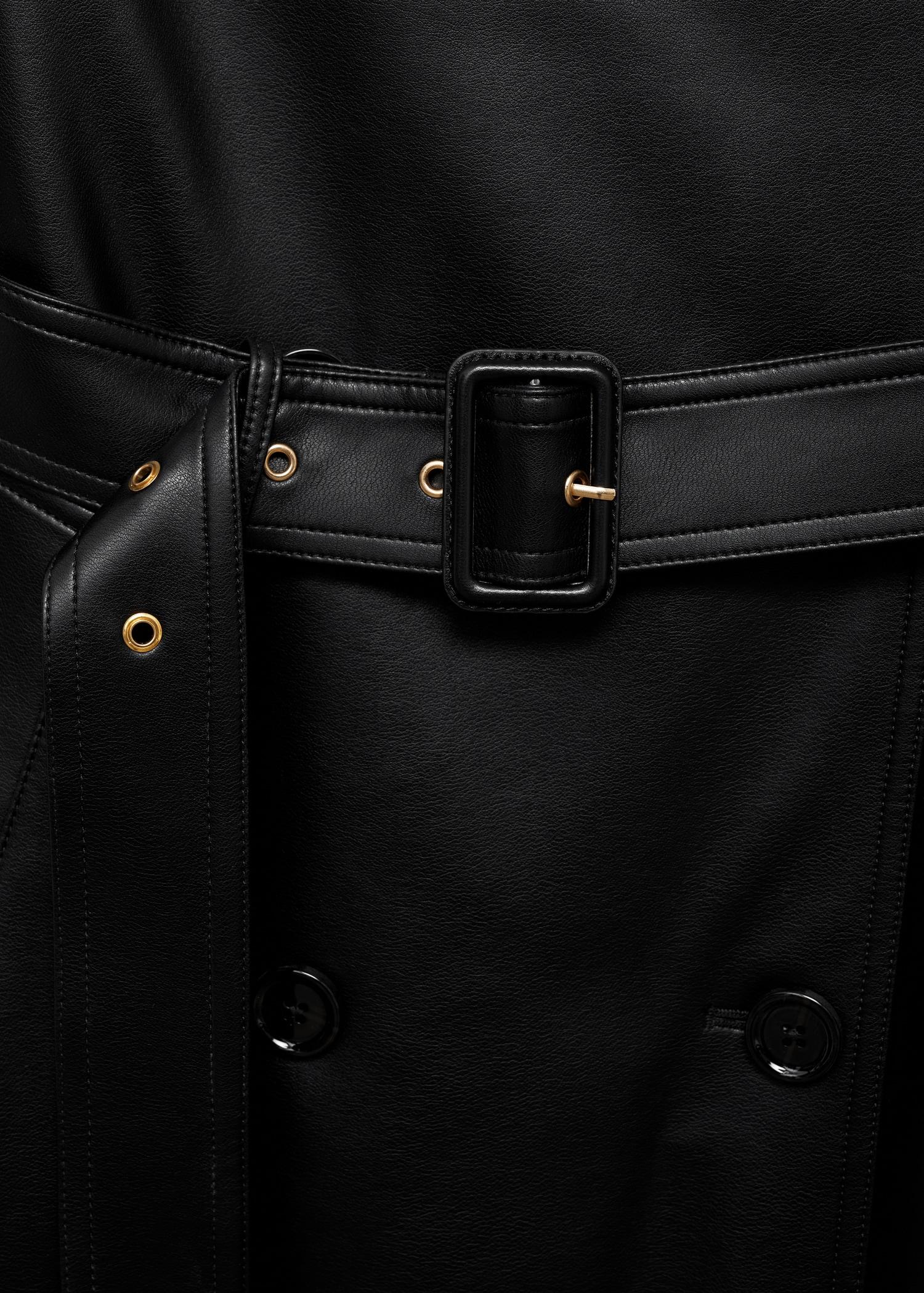 Leather-effect trench coat - Women | MANGO USA Product Image