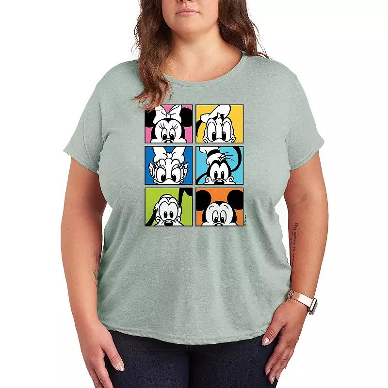 Disney's Mickey Mouse & Friends Plus Grid Graphic Tee, Women's,  Product Image