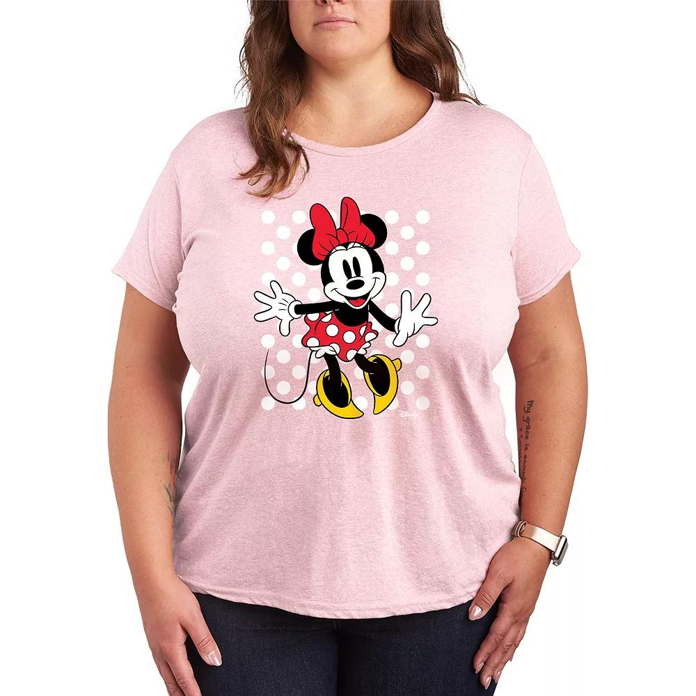 Disney's Minnie Mouse Plus With Dots Graphic Tee, Women's,  Product Image