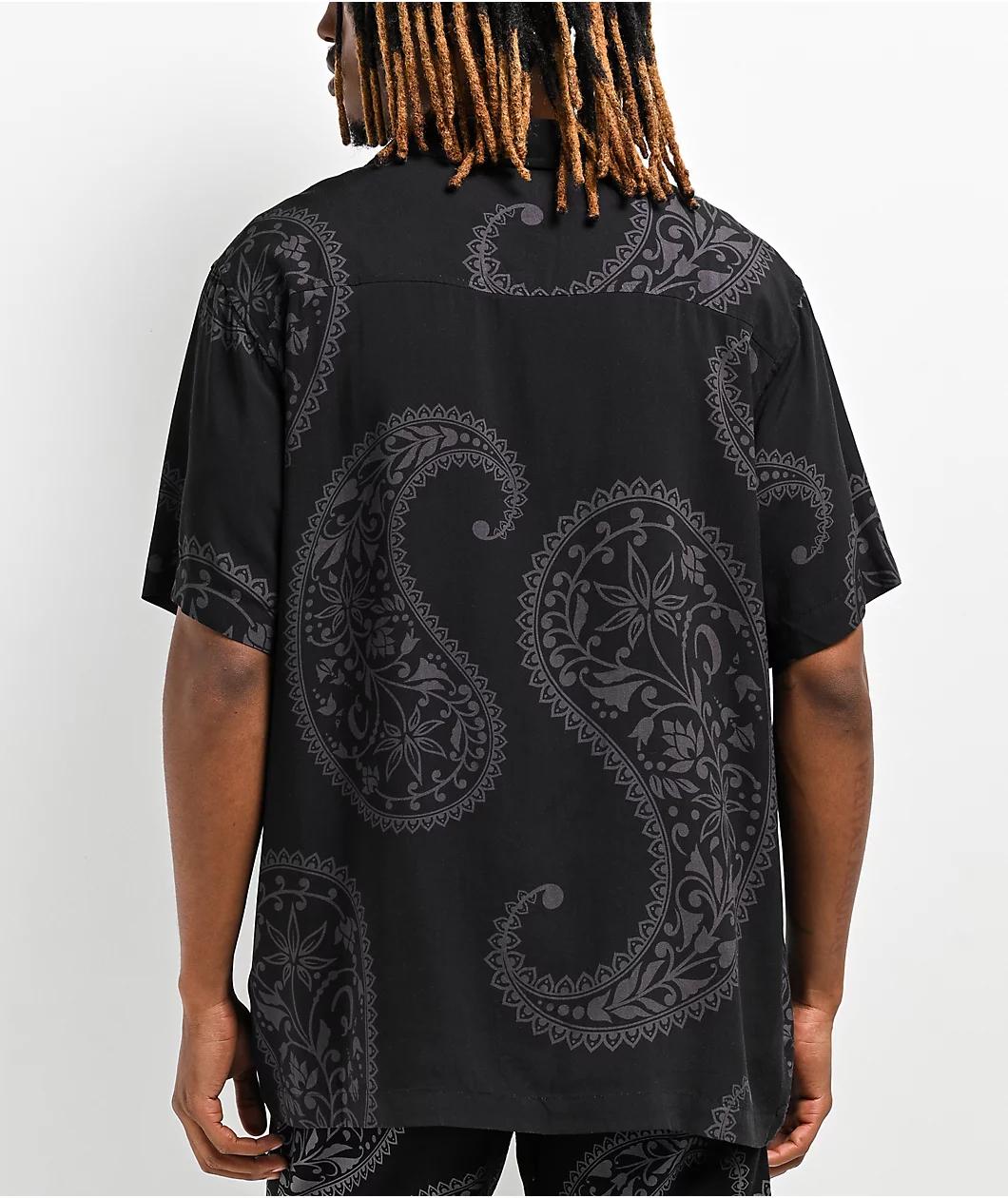 Cookies Amalfi Black Paisley Short Sleeve Button Up Shirt Product Image