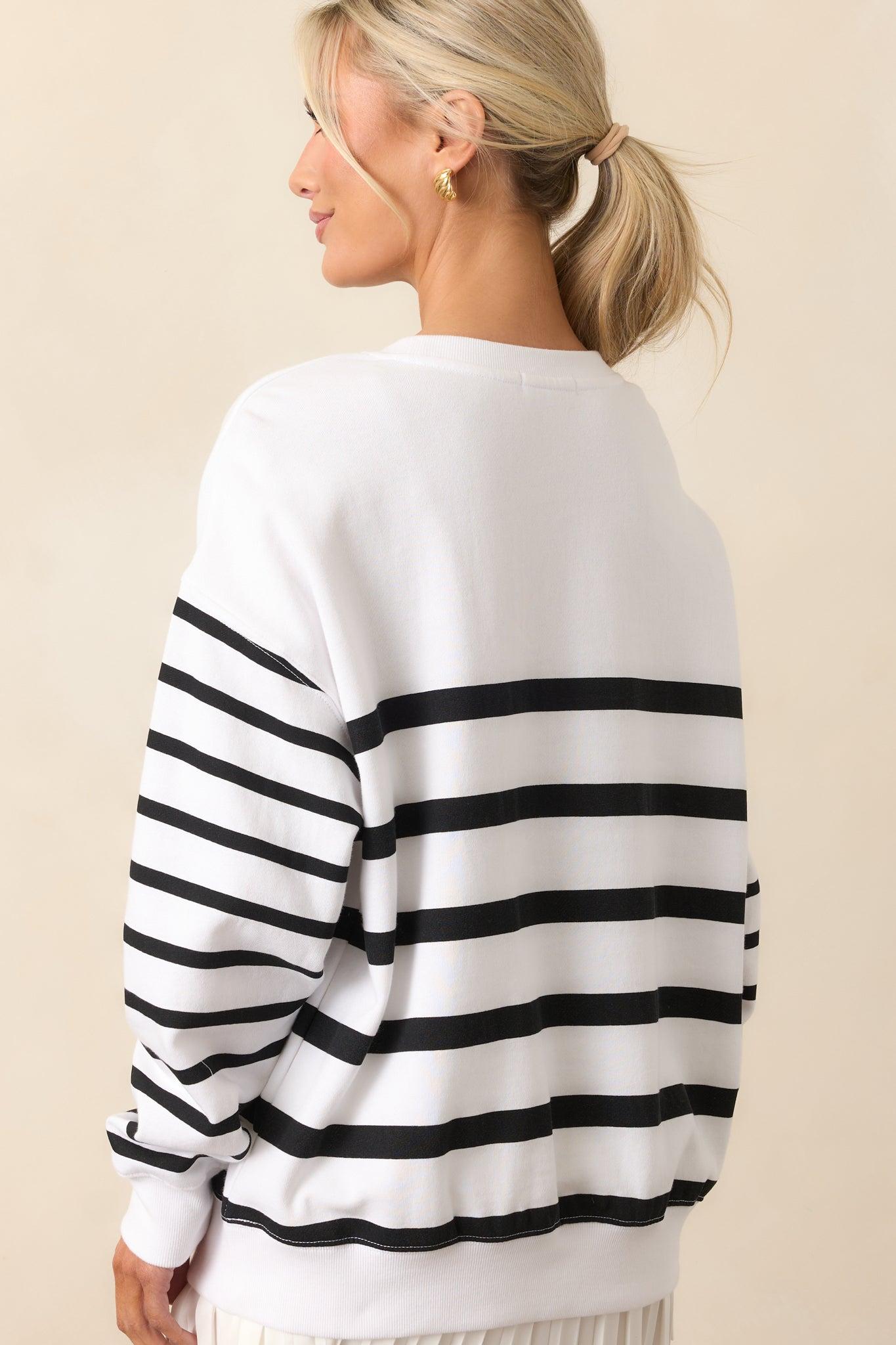 Z Supply White Stripe Palisades Sweatshirt Product Image