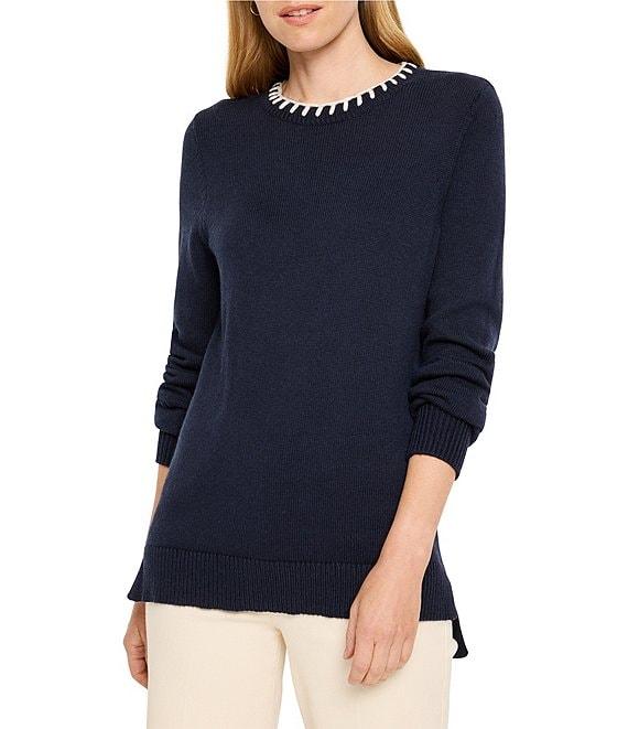 NIC + ZOE Cotton Cashmere Blend Knit Round Neck Long Sleeve Sweater Product Image