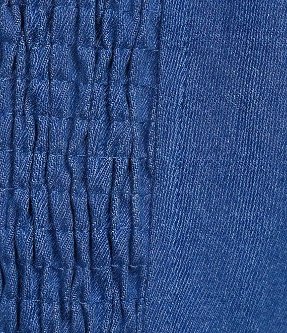 Lucy Paris Coordinating Renna Square Neck Sleeveless Denim Crop Top Product Image