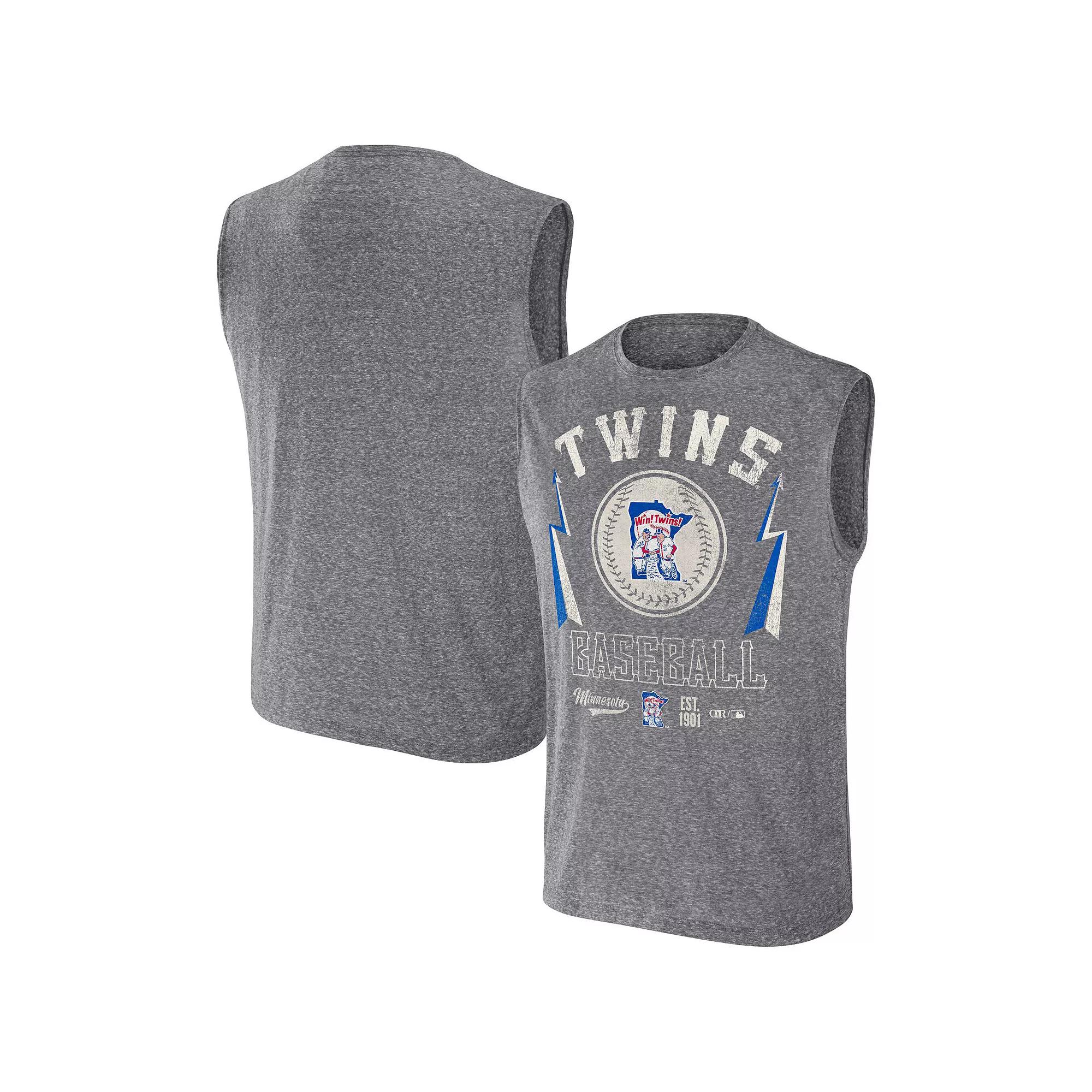 Men's Darius Rucker Collection by Fanatics Charcoal Minnesota Twins Relaxed-Fit Muscle Tank Top,  Product Image