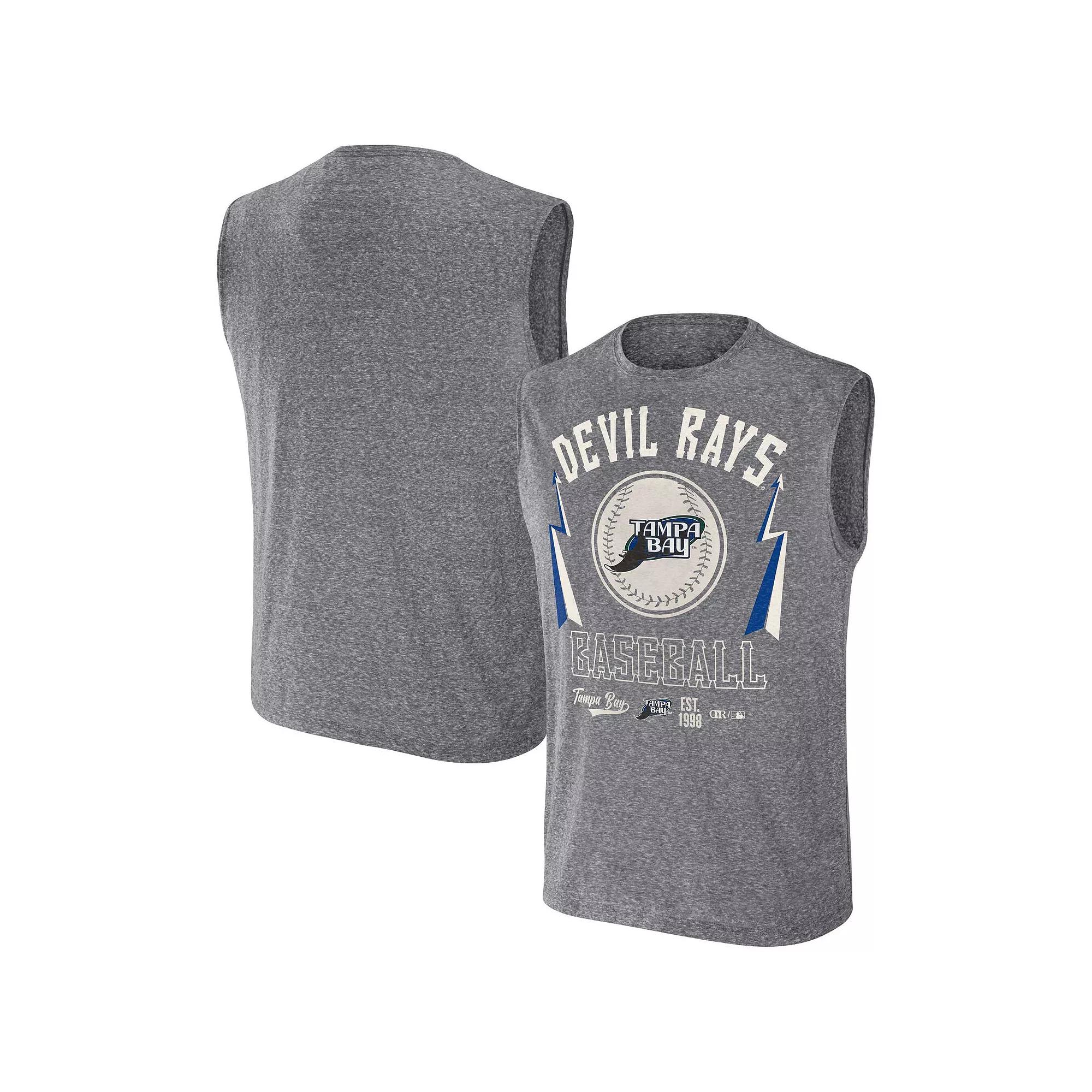 Men's Darius Rucker Collection by Fanatics Charcoal Tampa Bay Rays Relaxed-Fit Muscle Tank Top,  Product Image