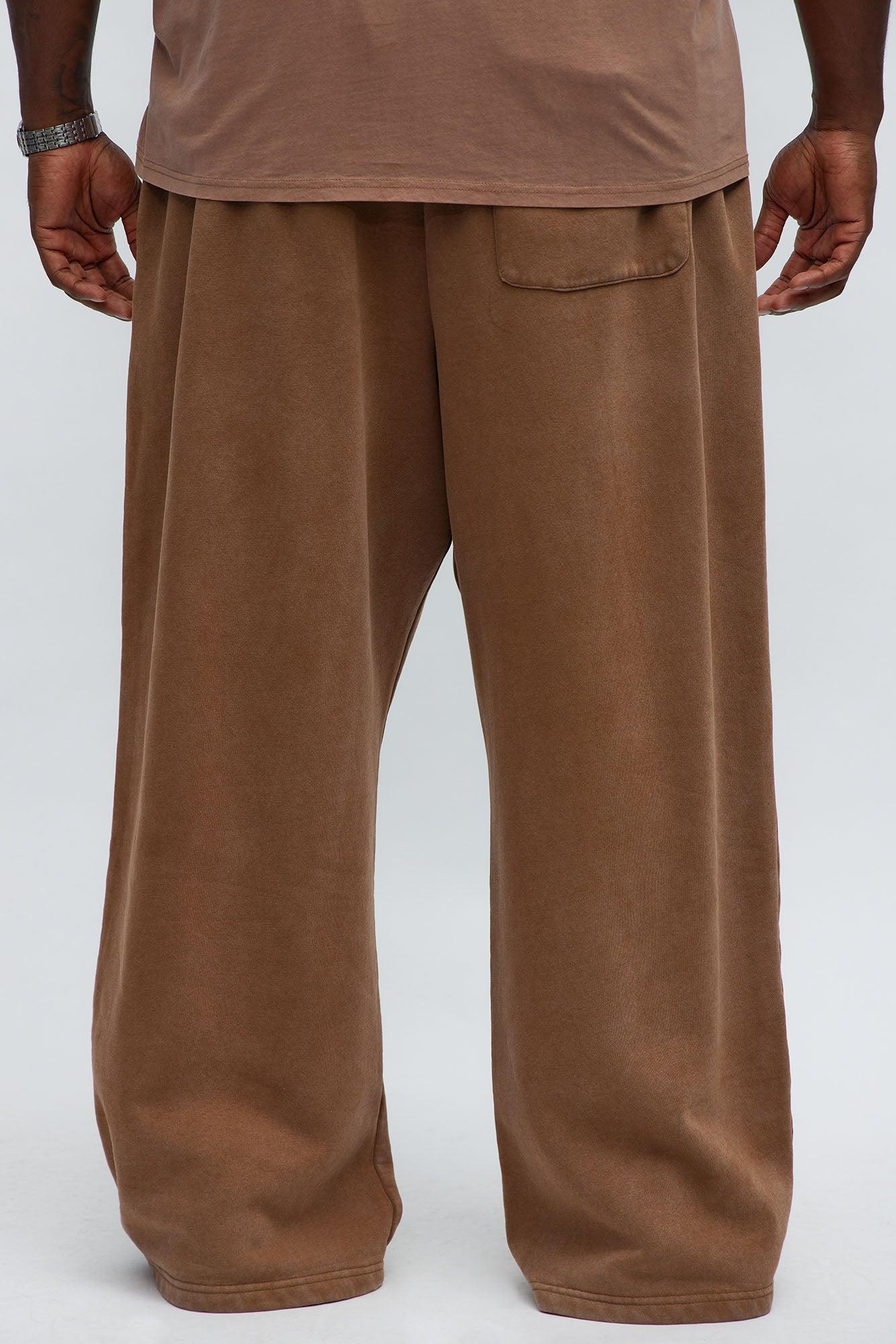 Tyson Baggy Washed Pants - Brown Male Product Image
