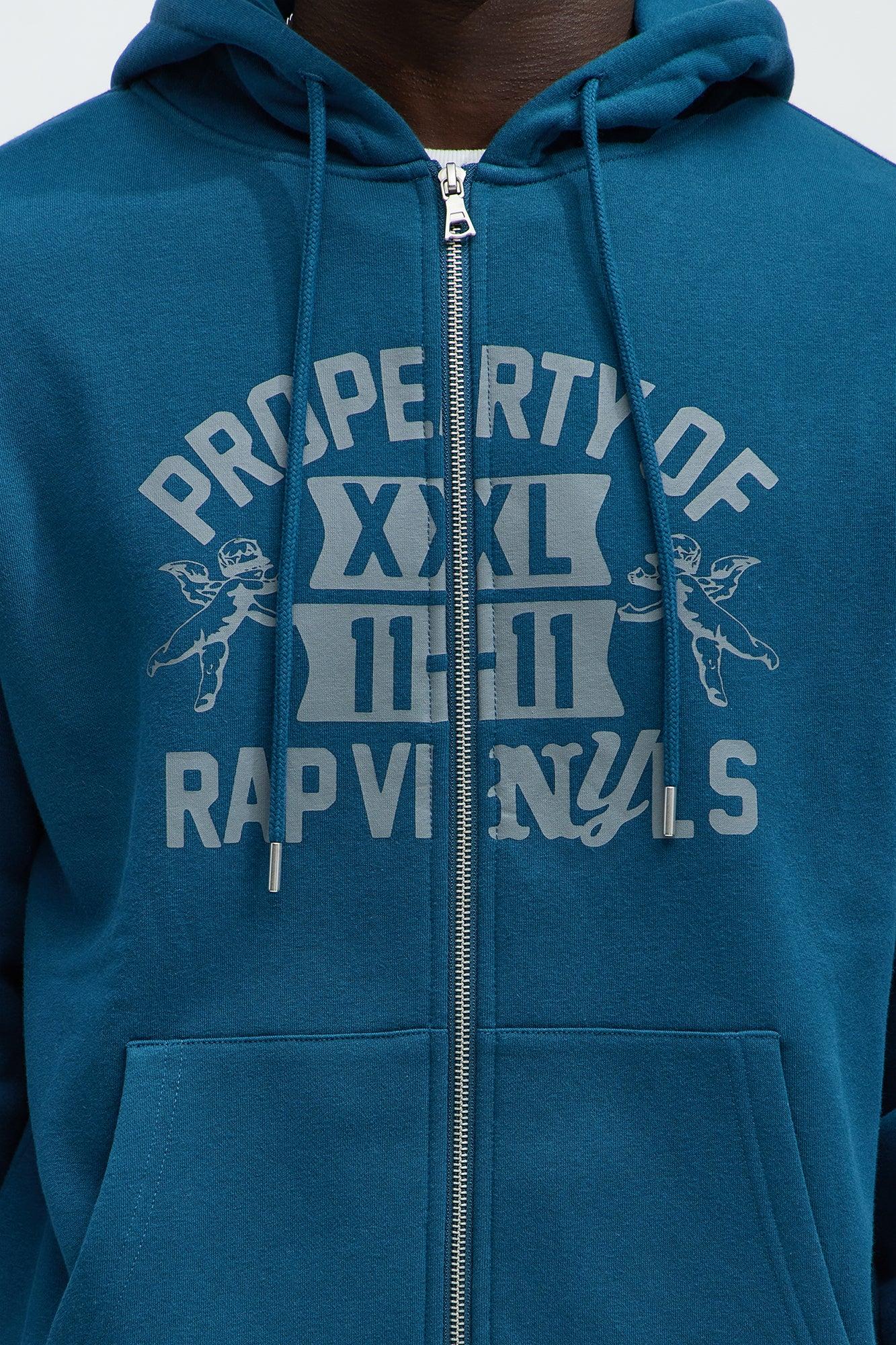Tyson Rap Vinyls Zip Up Hoodie - Blue Product Image