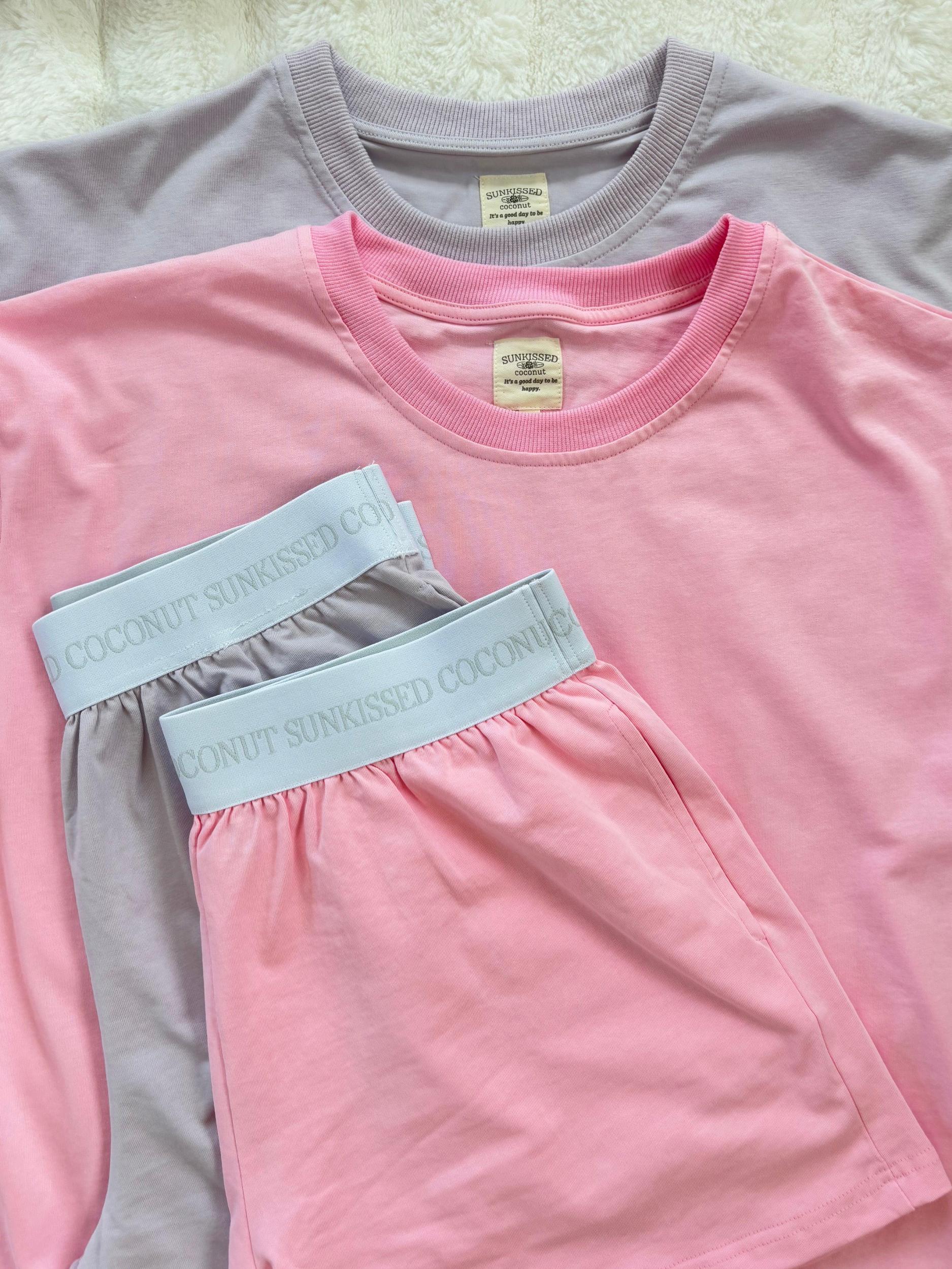 Lush Pink Basic Slightly Cropped Blank Tee Product Image