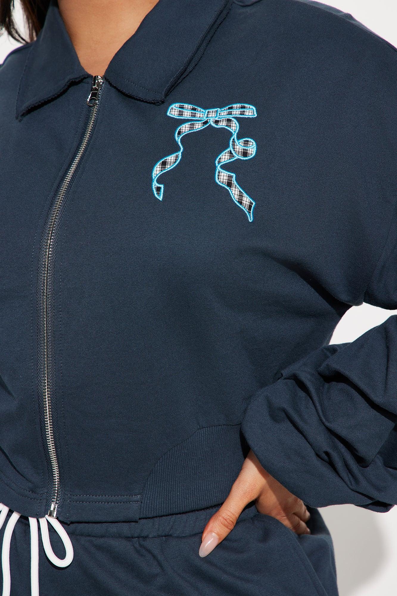 Keep It Preppy Polo Sweatsuit Set - Navy Product Image