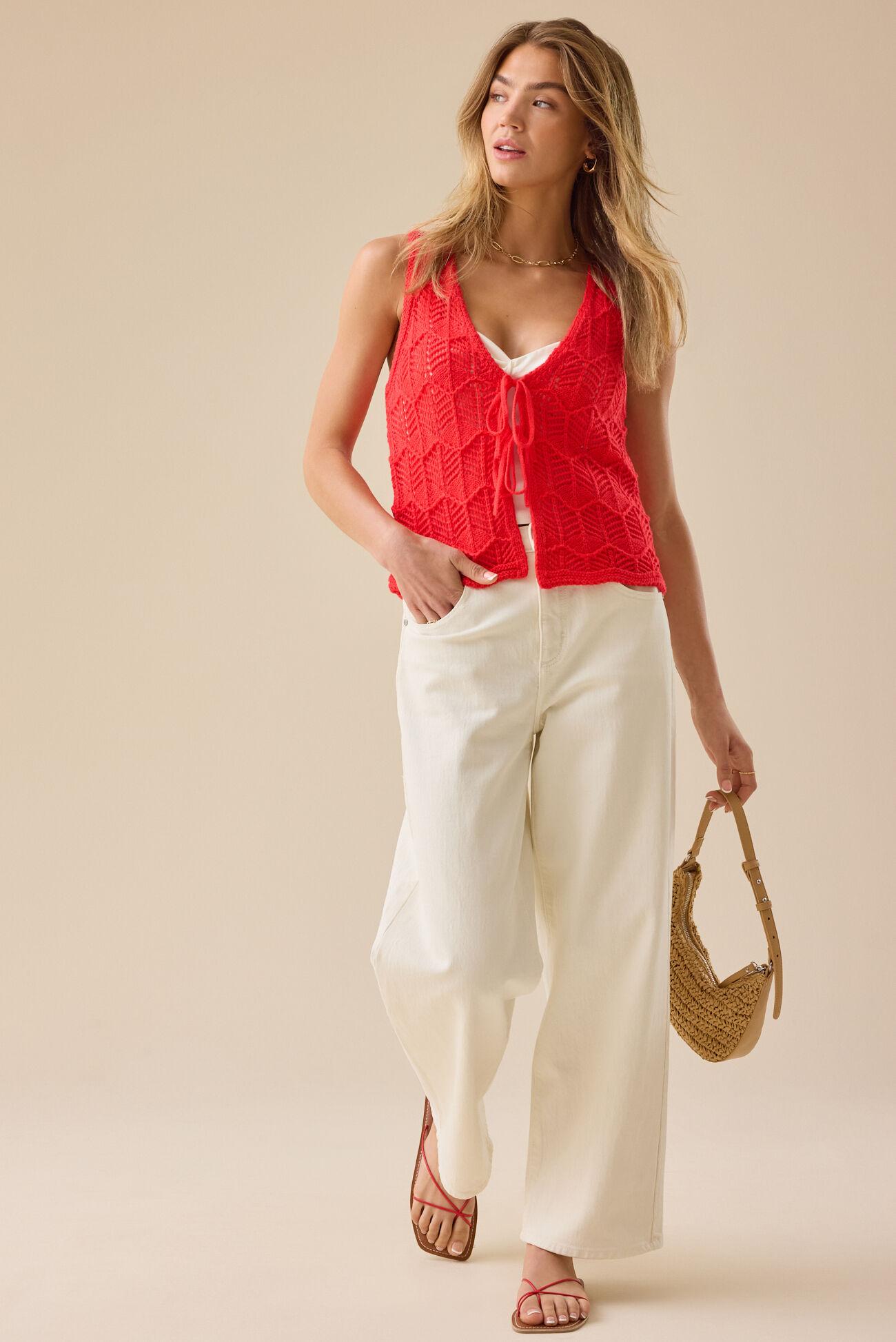 Elowen Crochet Tie Front Top Product Image