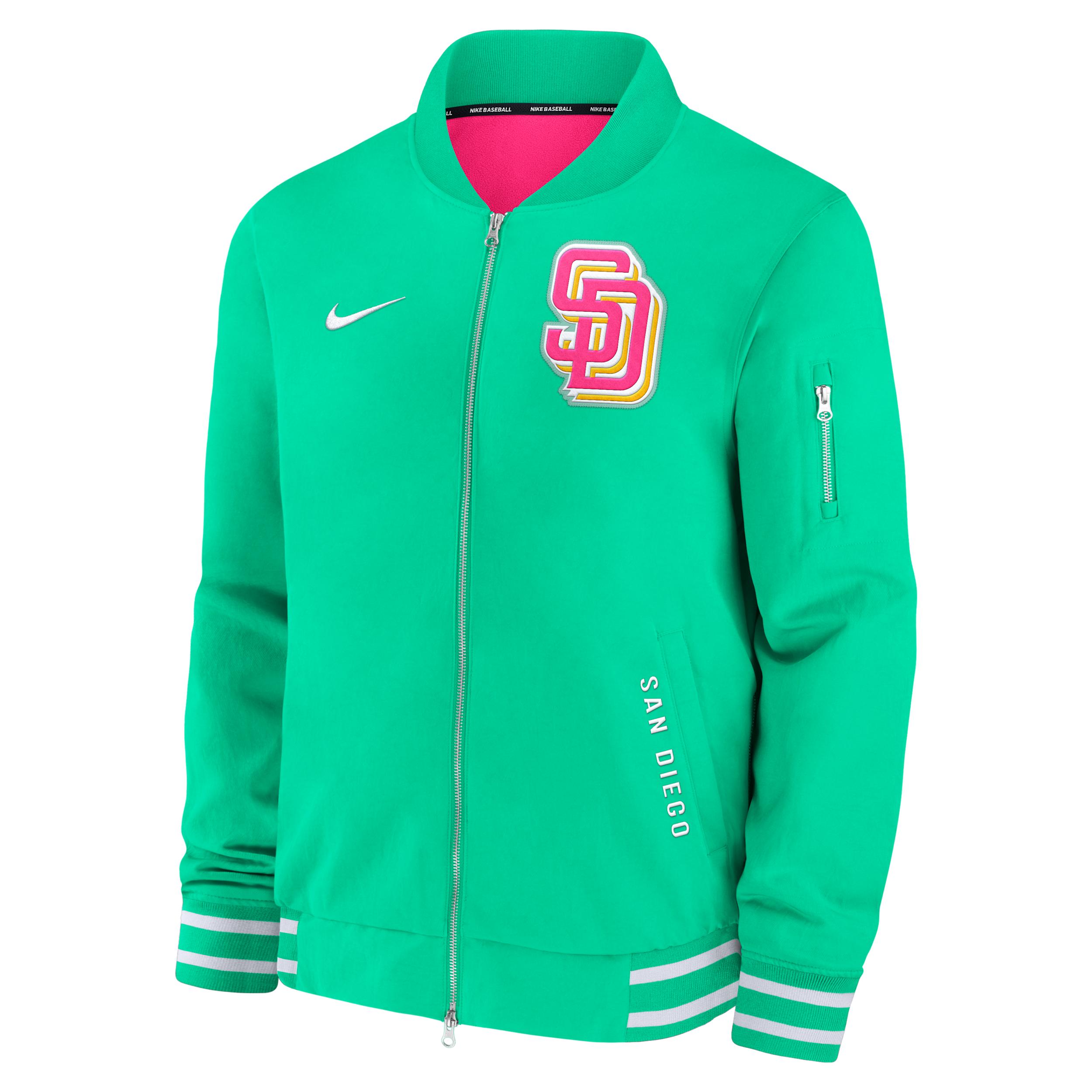 San Diego Padres Authentic Collection City Connect Nike Men's MLB Full-Zip Bomber Jacket Product Image