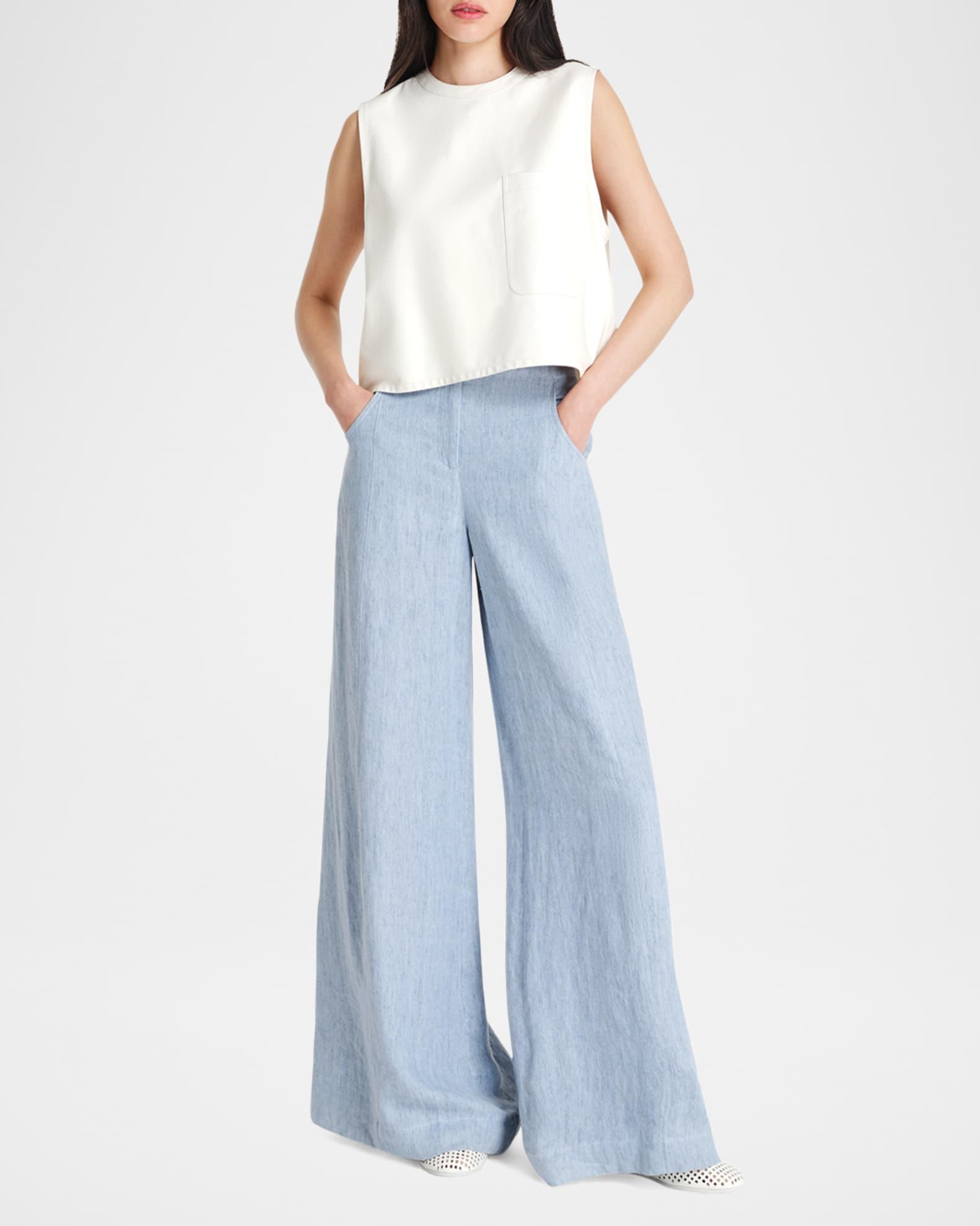 Cropped Leather Muscle Tank Product Image