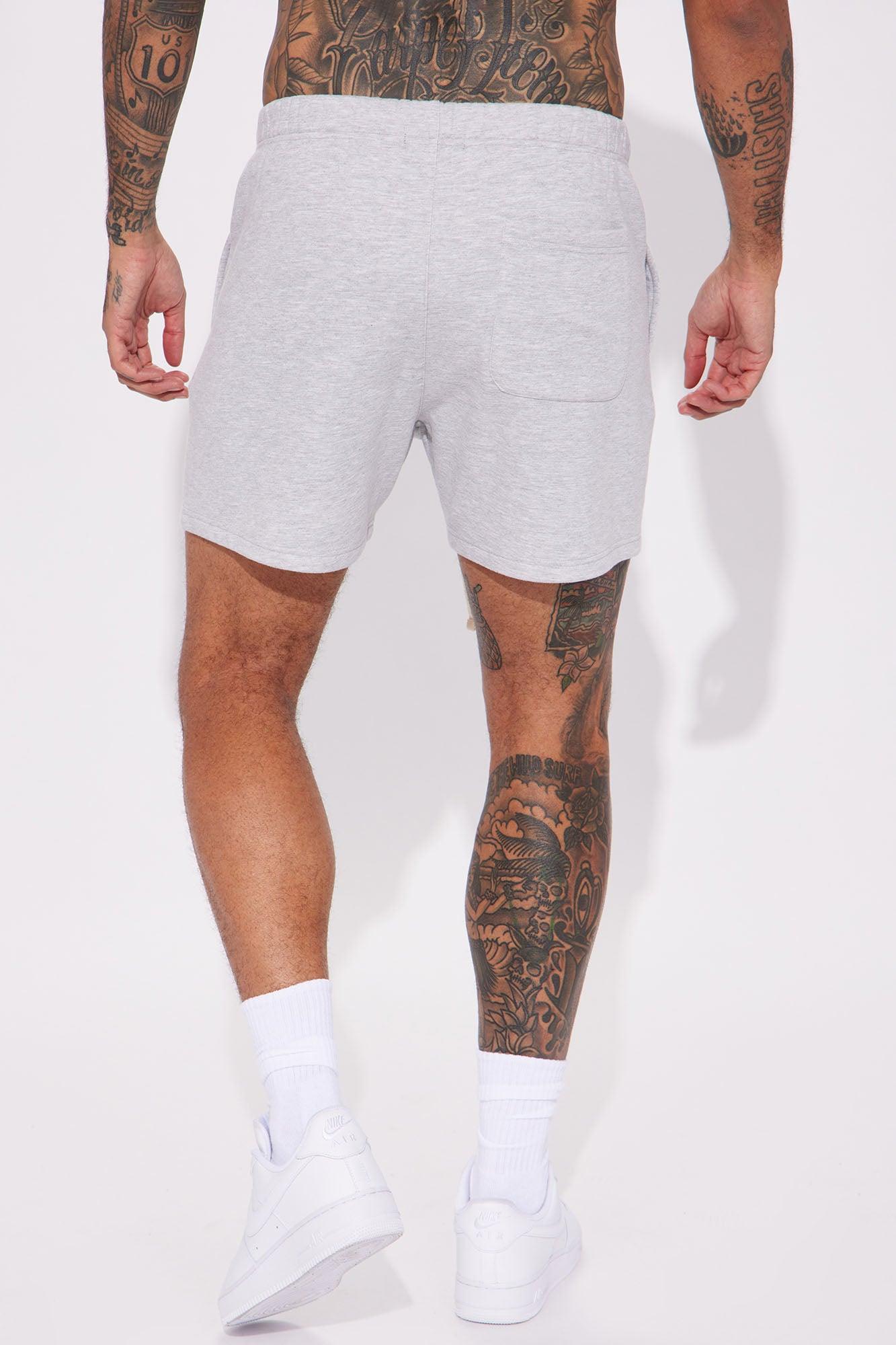 Tyson Oversize Heavyweight Sweat Shorts - Heather Grey Product Image