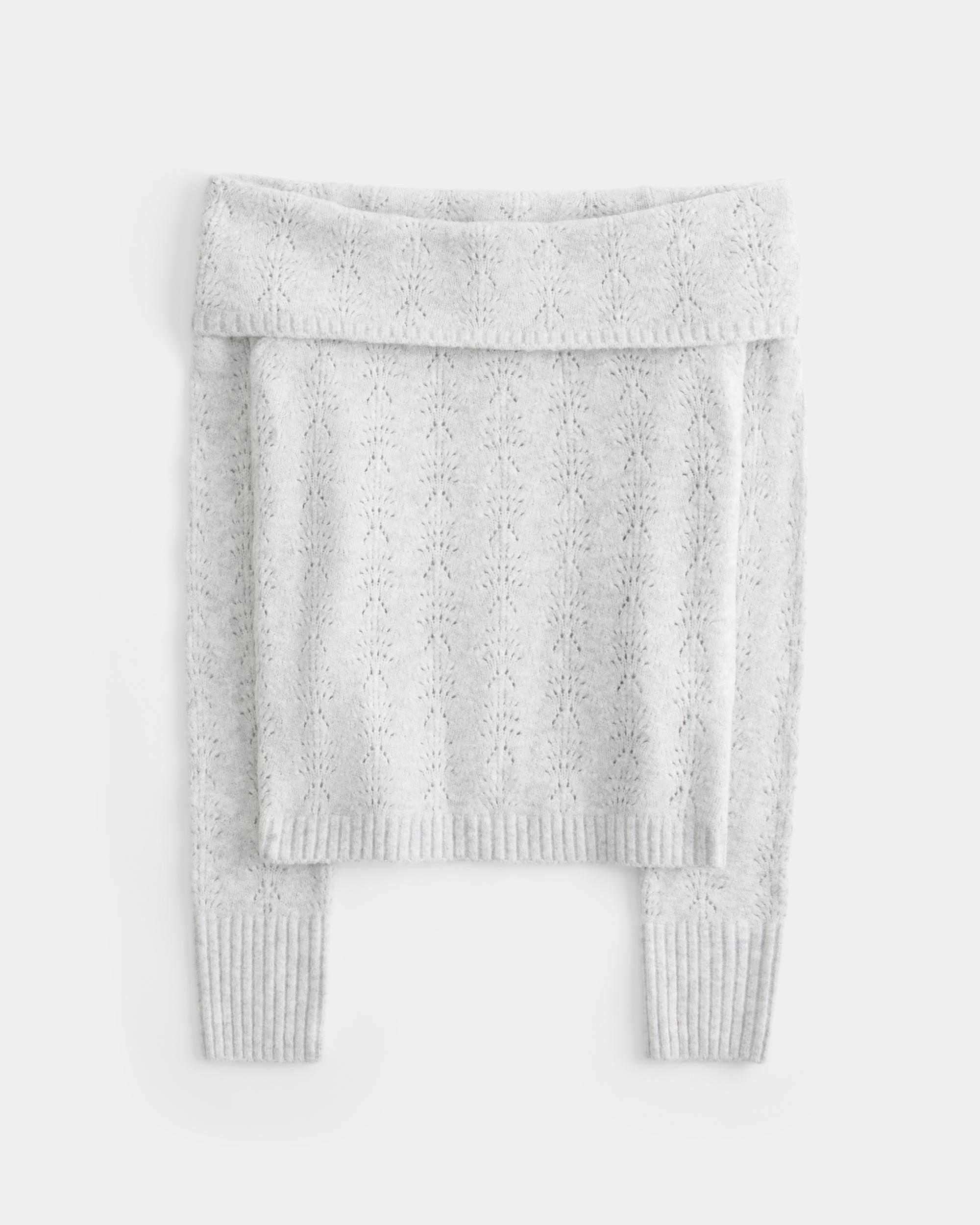 Hollister Comfy Cloud Stitchy Off-the-Shoulder Sweater Product Image
