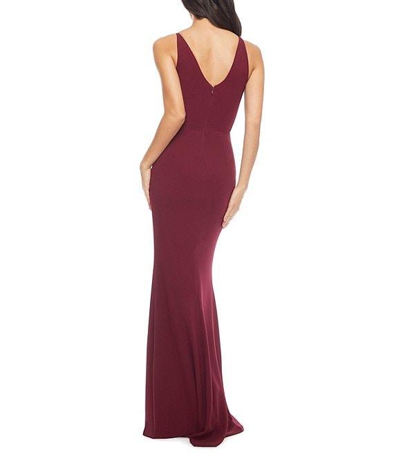 Dress the Population Jordan Deep V-Neck Sleeveless Side Front Slit Gown Product Image