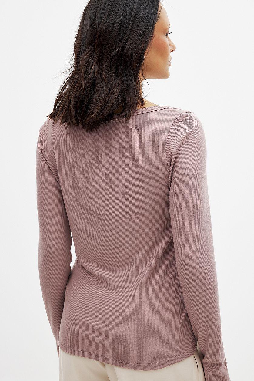 Scoop Neck Ribbed Top Product Image