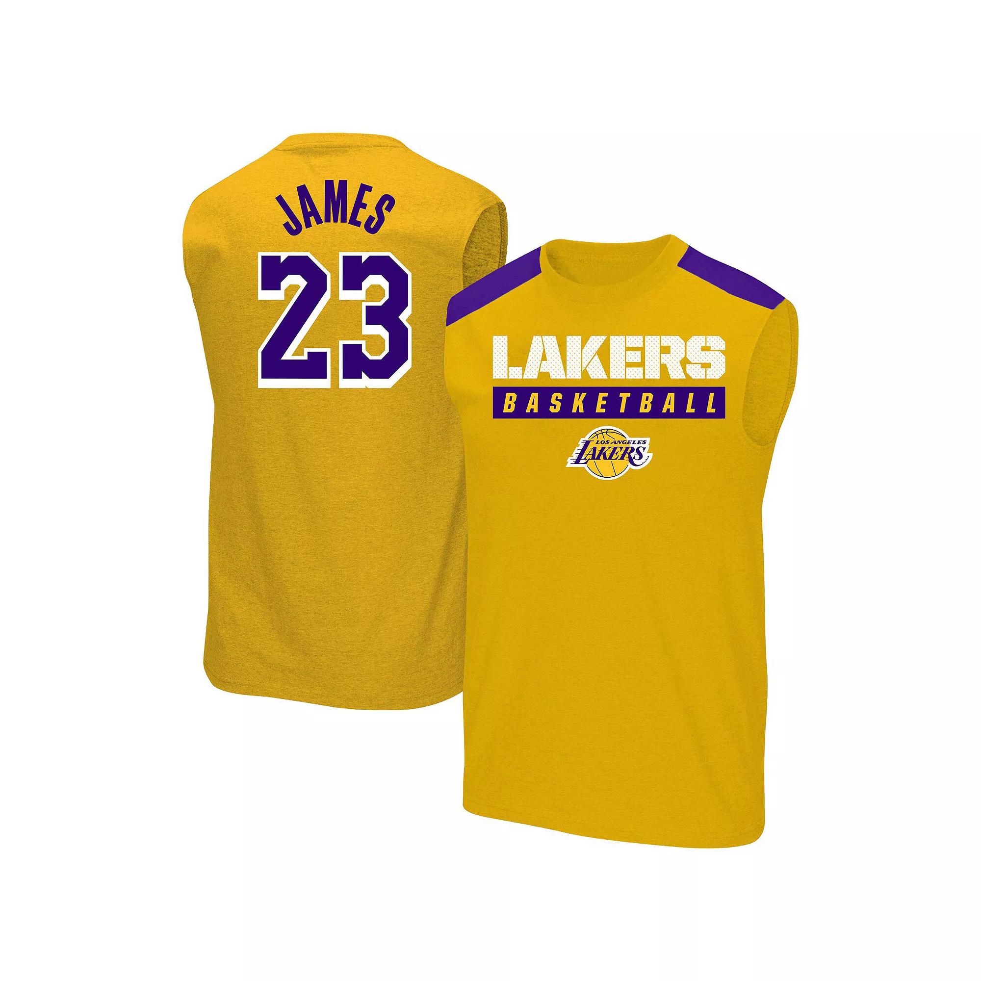 Men's Profile LeBron James Gold Los Angeles Lakers Big & Tall Player Muscle Tank,  Product Image