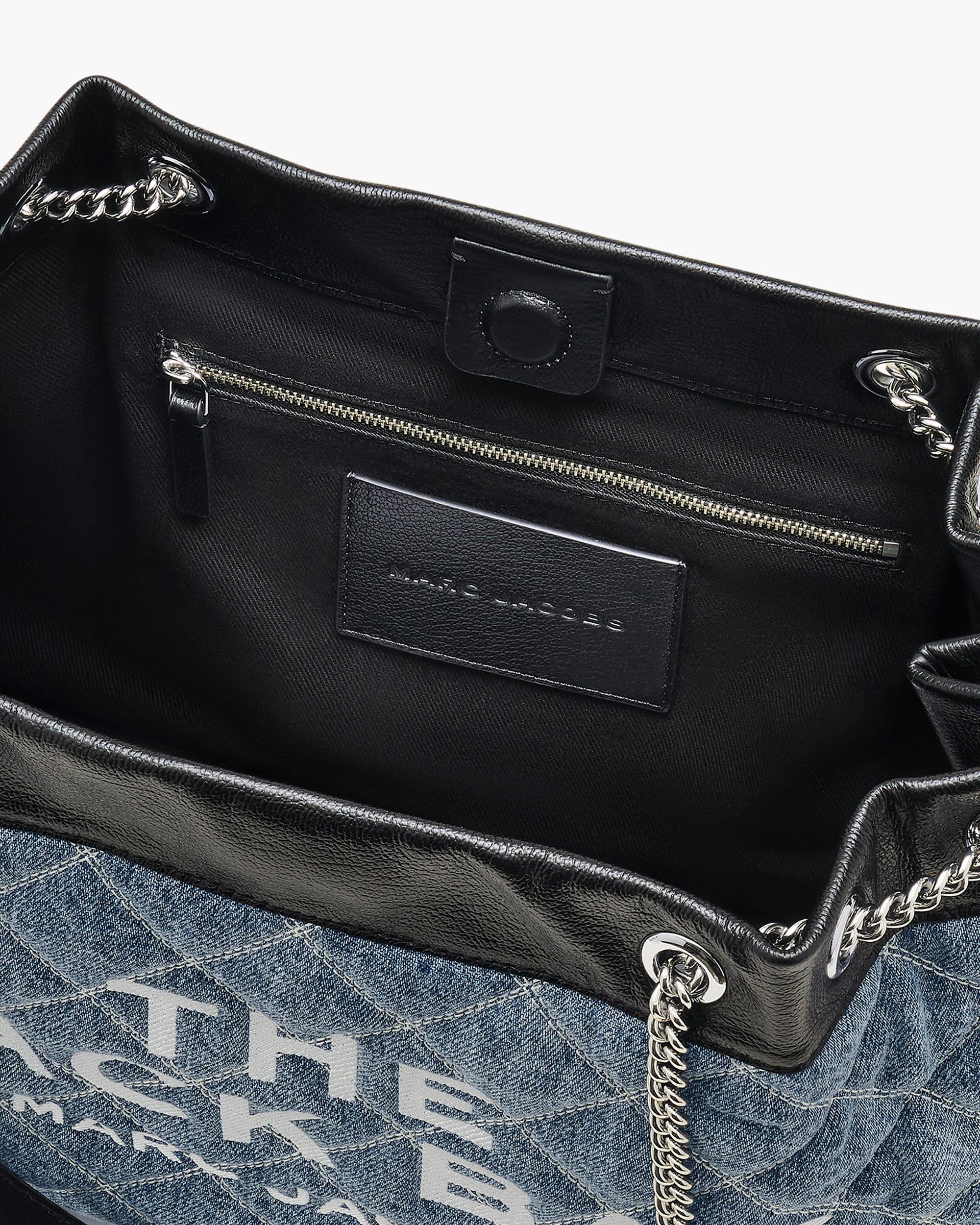 The Quilted Denim Large Chain Sack Bag Product Image