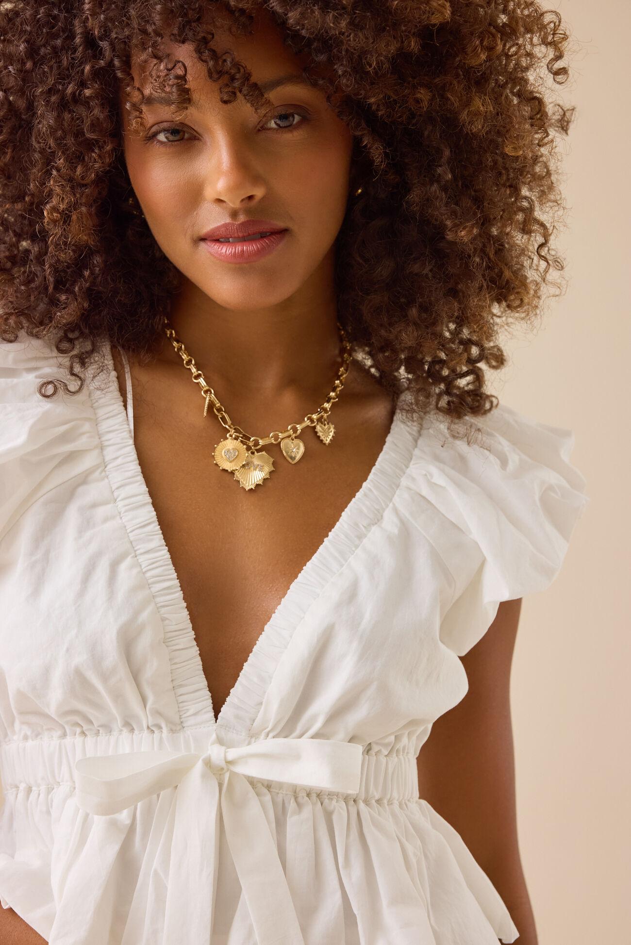 Vivian Bubble Hem Bow Top Product Image