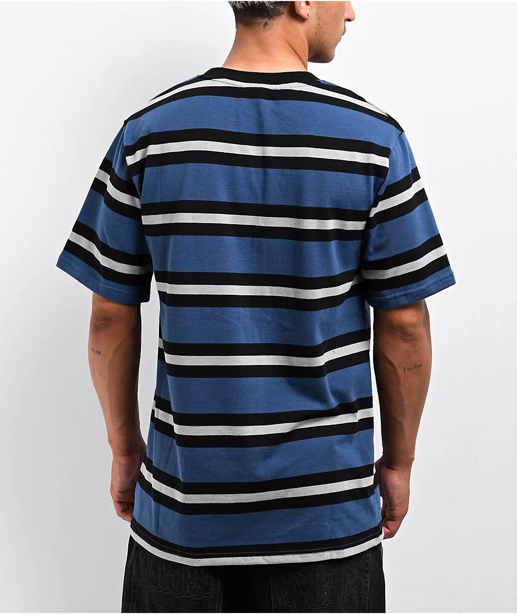 Empyre Burner Knit Blue Stripe T-Shirt Product Image