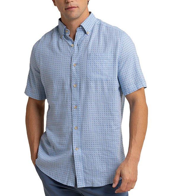 Southern Tide White Lotus Short Sleeve Woven Shirt Product Image