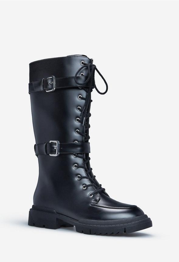 JustFab Margaux Platform Loafer Pump Womens Black/ White Size 8.5 Product Image