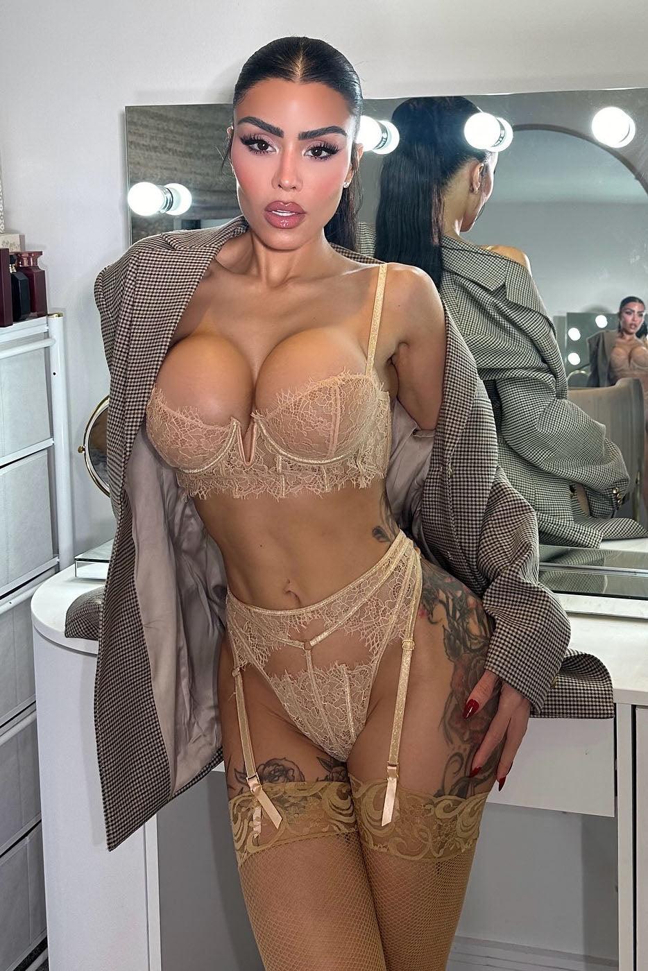 Shine For Me Mesh 2 Piece Set - Champagne Product Image