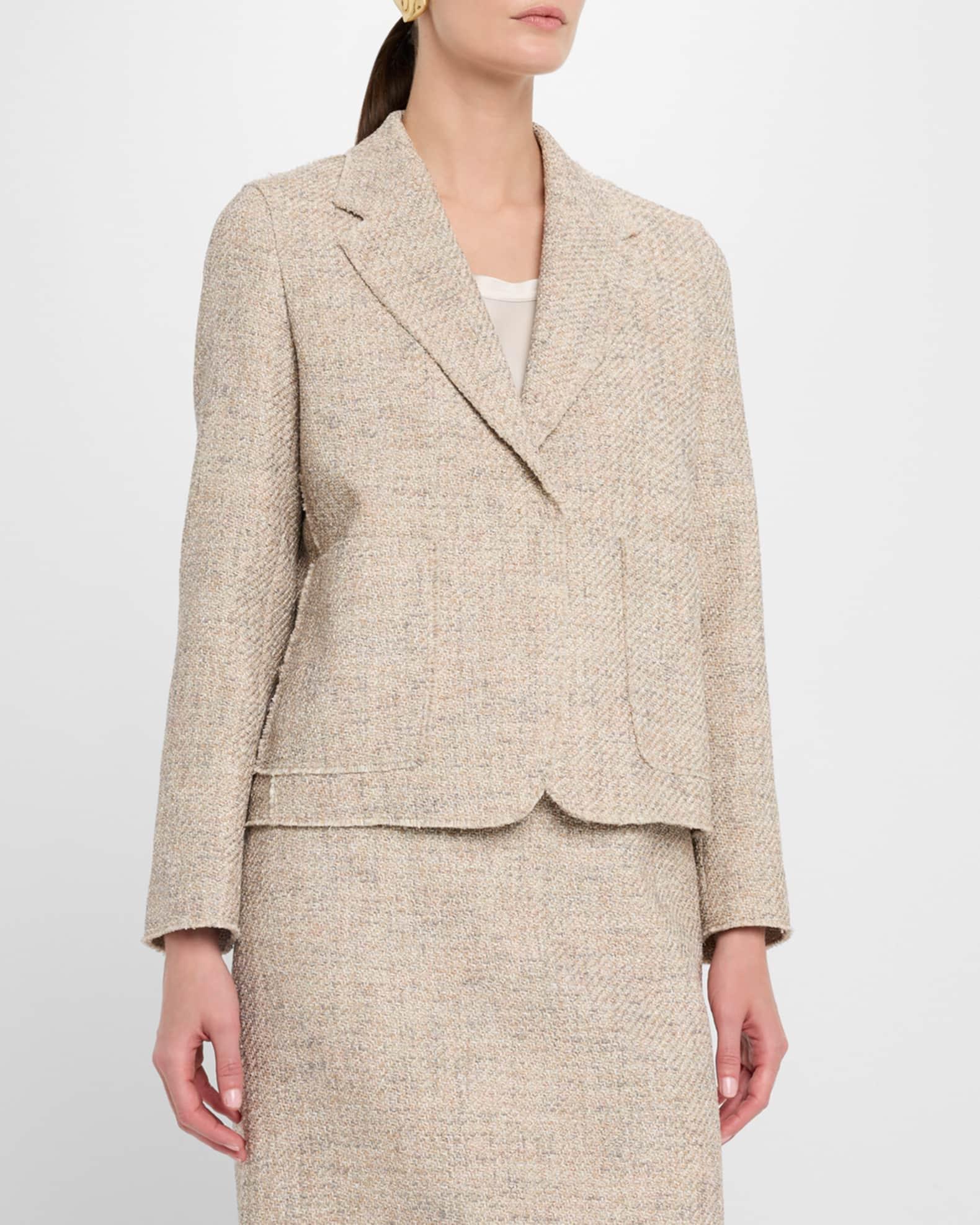 Cropped Woven Boyfriend Blazer Product Image