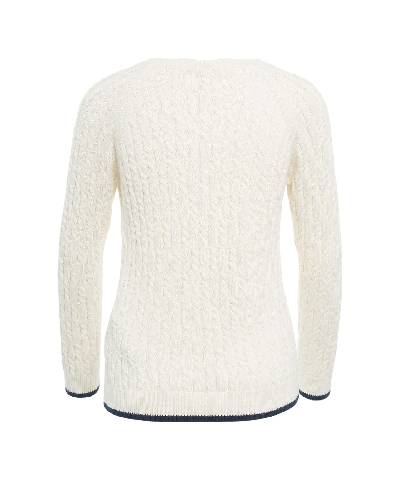 Cable knit sweater with logo embroidery Product Image