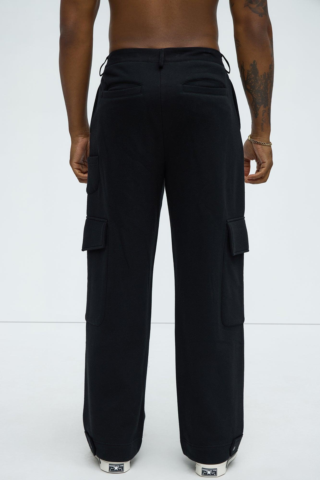 Tyson Baggy Cargo Sweatpants - Black Product Image