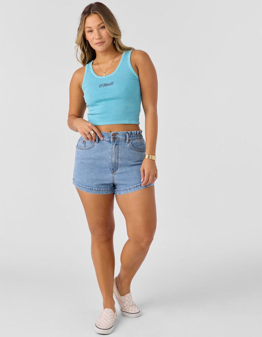 O'NEILL Script Womens Crop Tank Top - BLUE Product Image