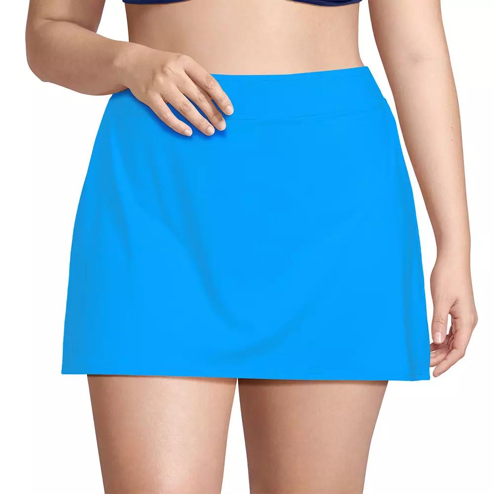 Plus Size Lands' End UPF 50 Tummy Slimmer Swim Skirt, Women's, Size: 18 W, Freshwater Blue Product Image