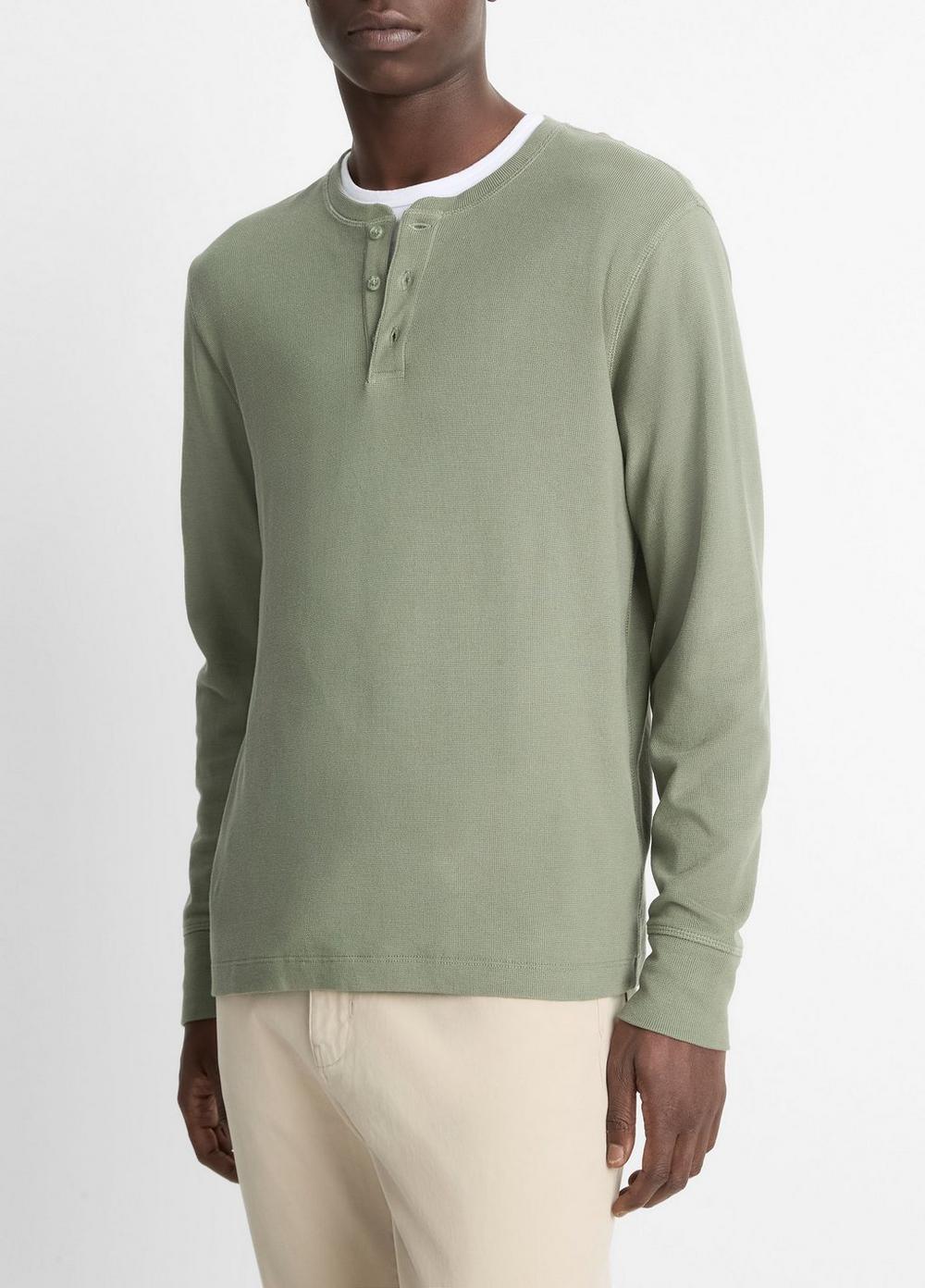 Pima Cotton Waffle Henley Product Image