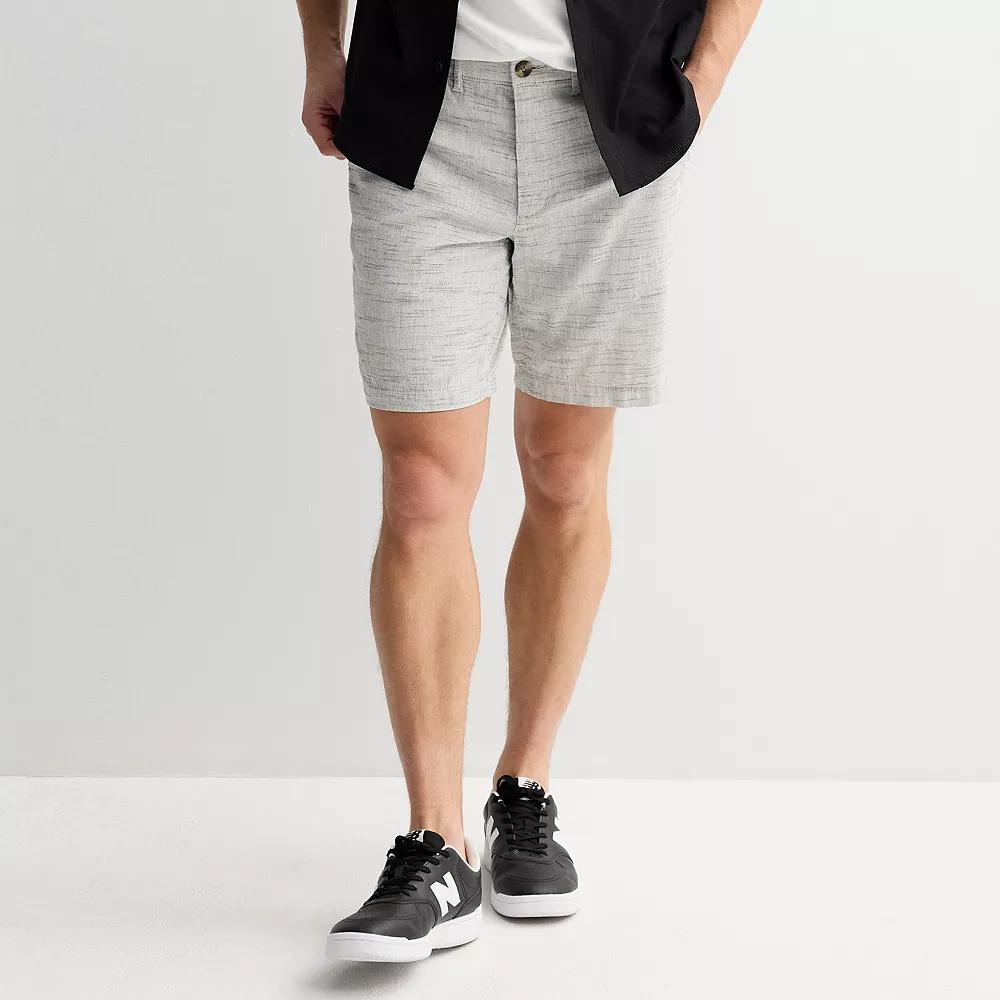 Men's Sonoma Goods For Life® 9" Flexwear Flat Front Shorts, Size: 38 9 IN, Ivory Black Product Image