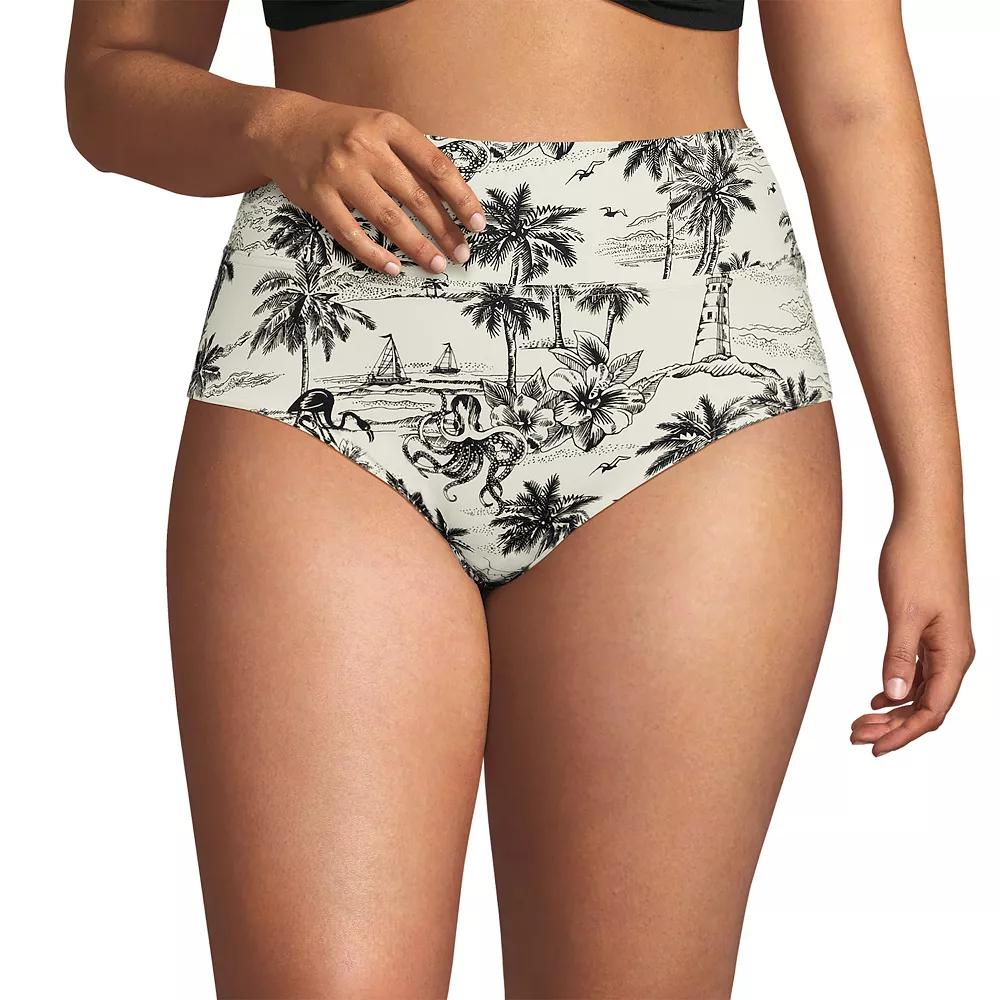 Plus Size Lands End High Waisted Bikini Bottoms, Womens Product Image
