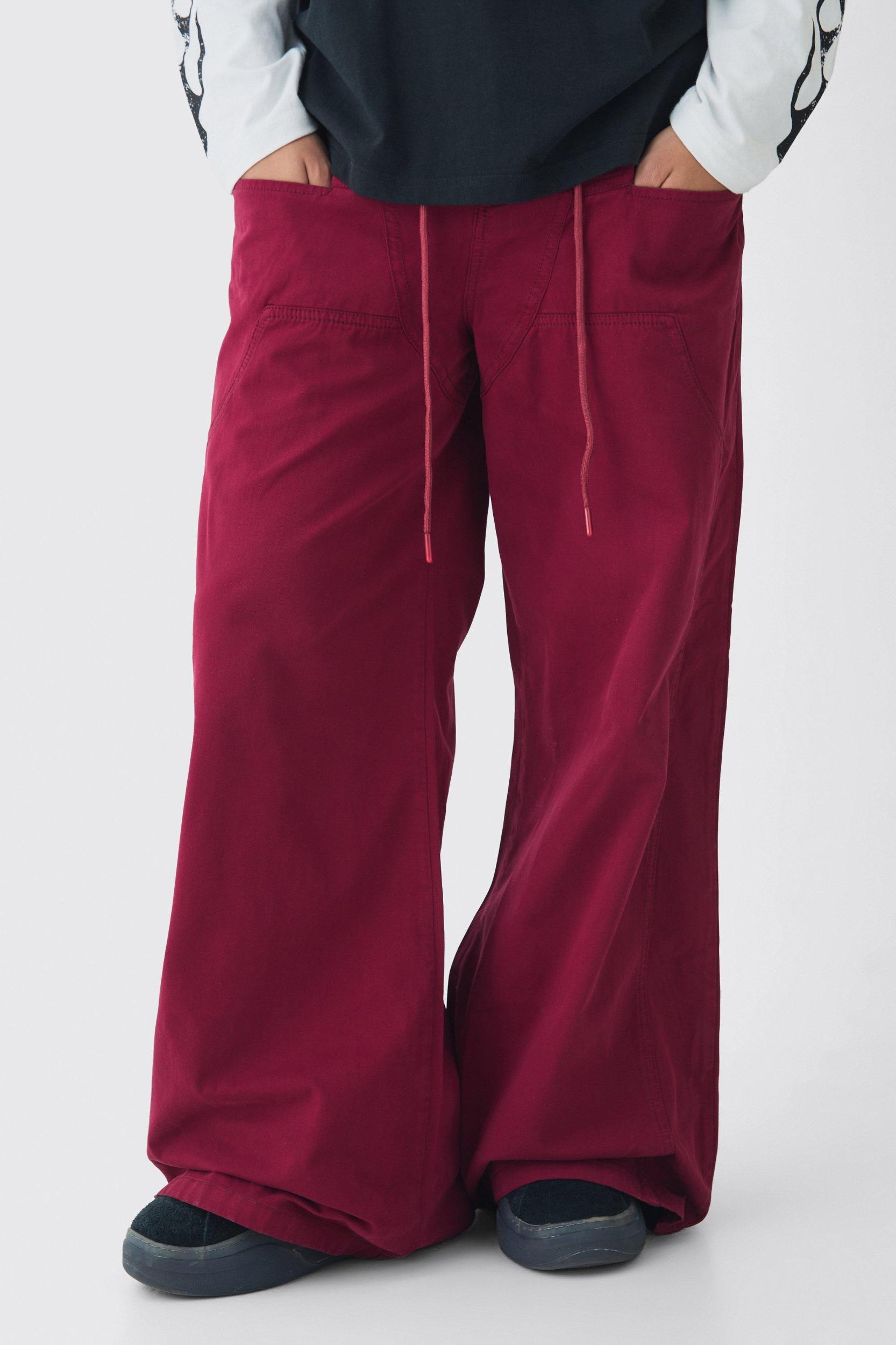 Elasticated Waist Extreme Baggy Twill Waistband Detail Pants | boohooMAN USA Product Image