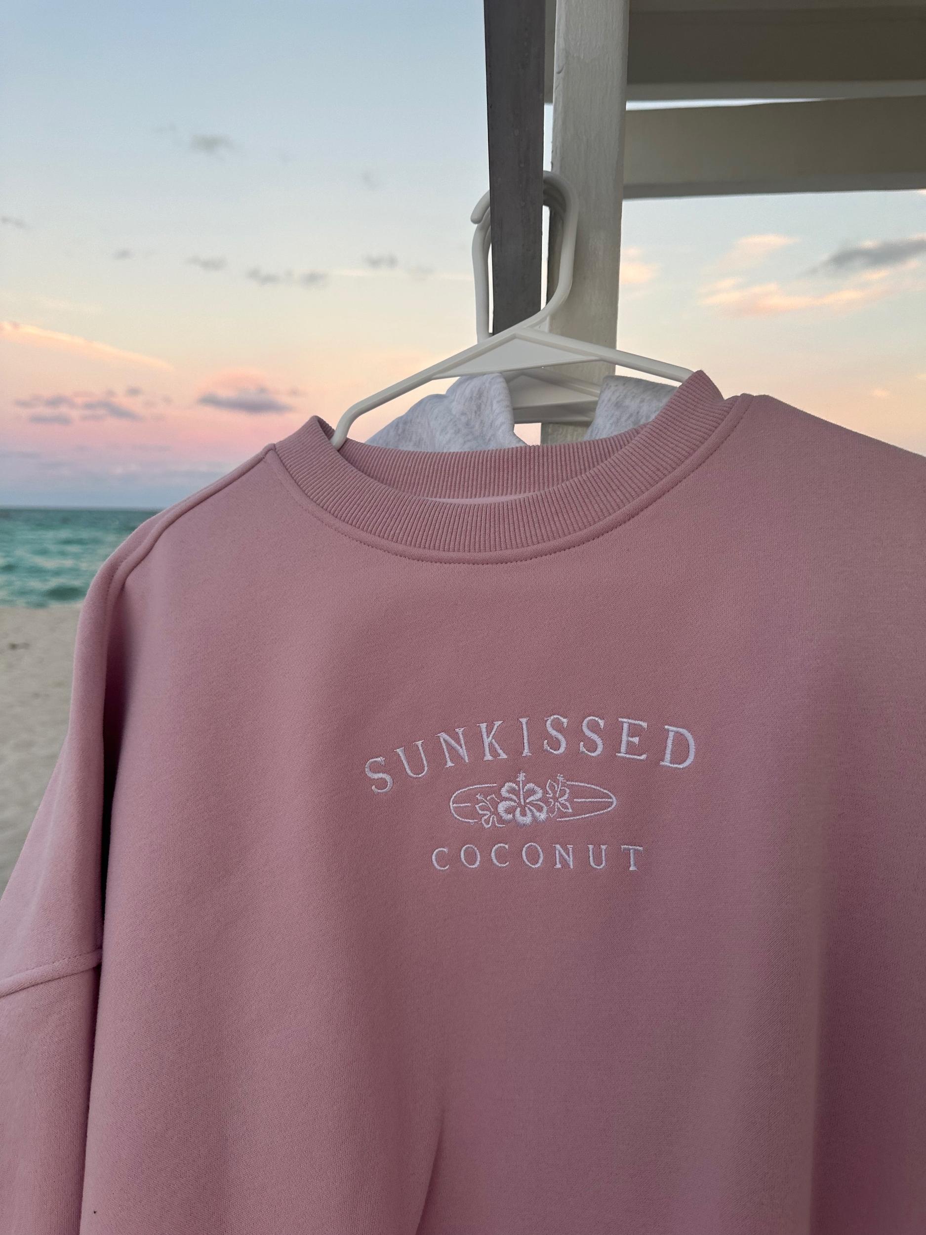 Mauve Mist Sunkissedcoconut Embroider Sweatshirt Product Image