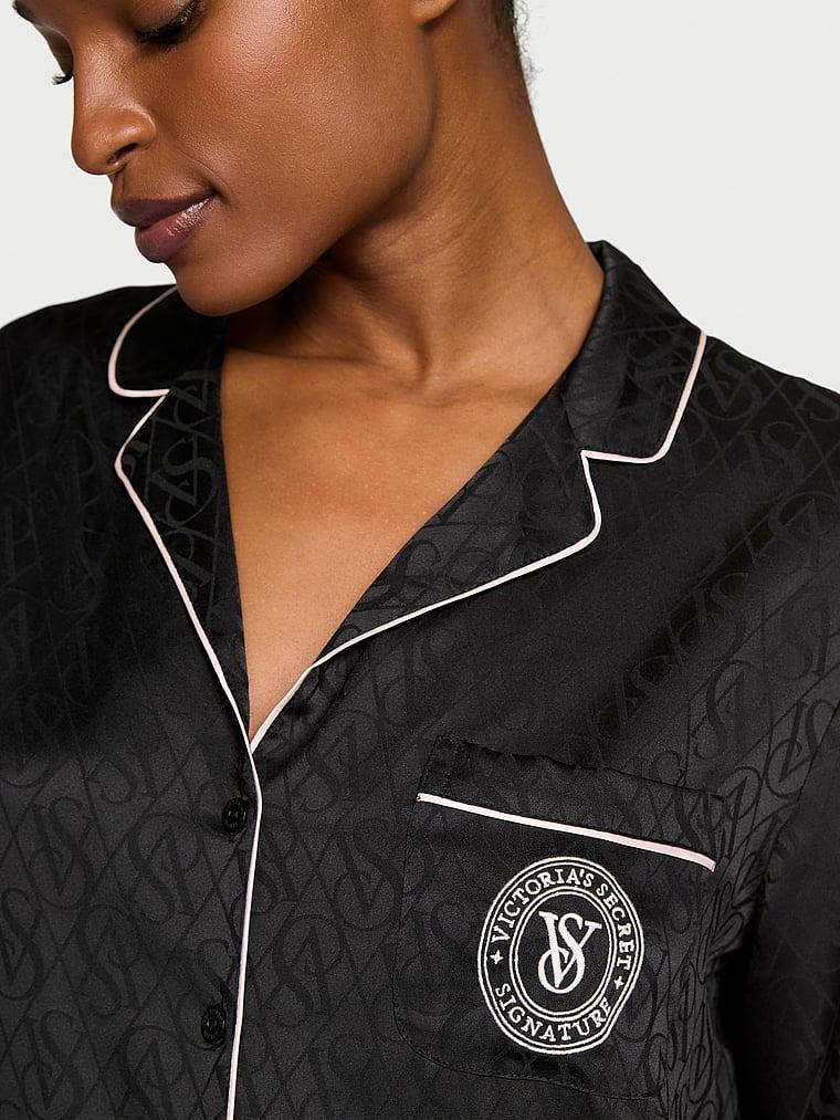 Glazed Satin Long Pajama Set Product Image