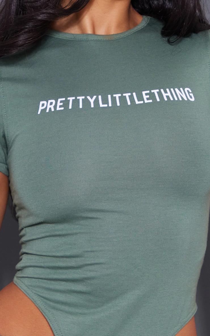 PRETTYLITTLETHING Sea Green Logo Short Sleeved Bodysuit Product Image