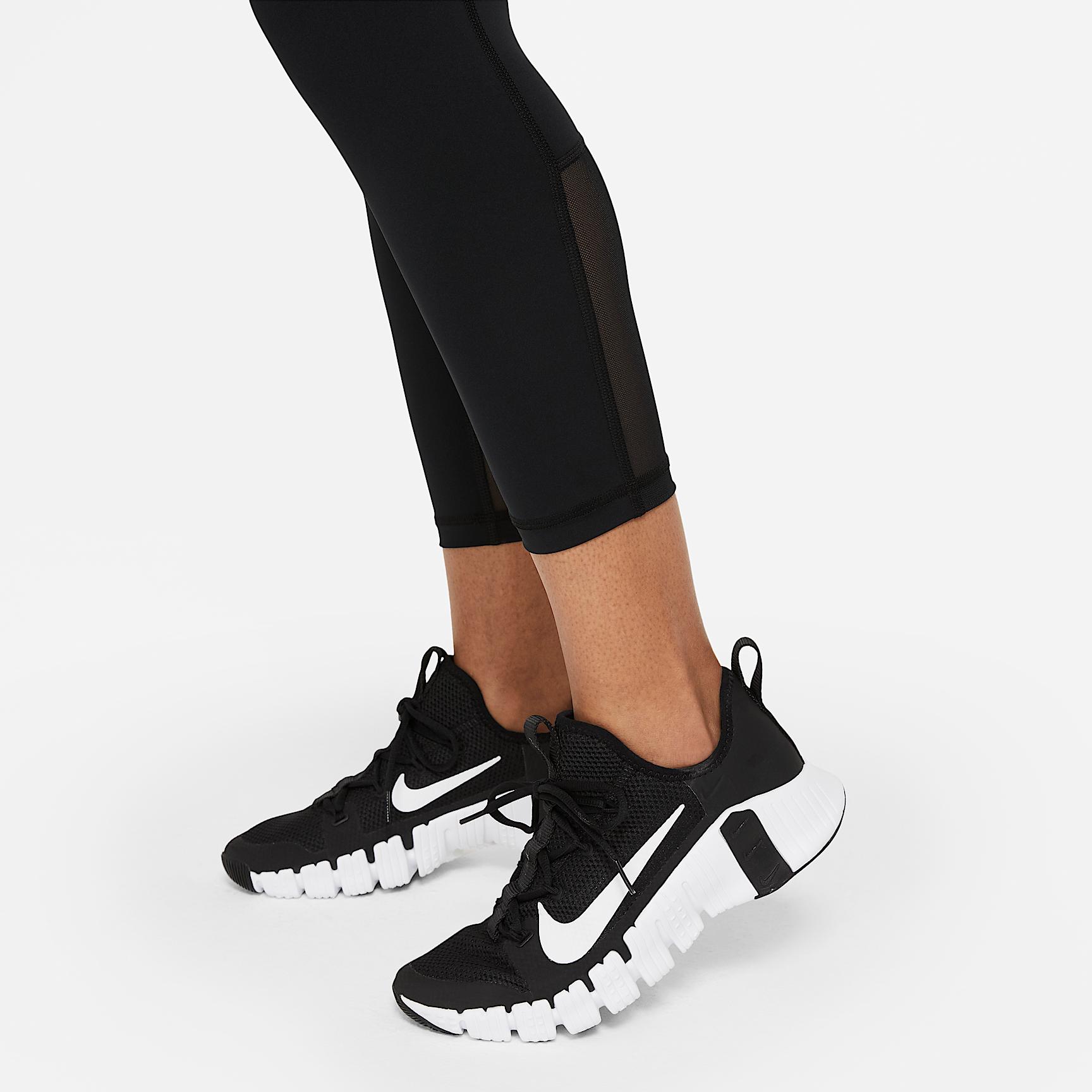 Womens Nike Pro Mid-Rise Crop Mesh-Panel Leggings (Plus Size) | DC5393-013 Product Image