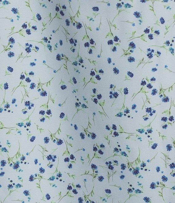 French Connection Echo Floral Print Straight Neck Sleeveless Crepe Dress Product Image