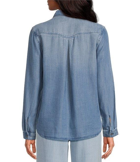 Cloth & Stone Collared Long Sleeve Button Front Lyocell Shirt Product Image