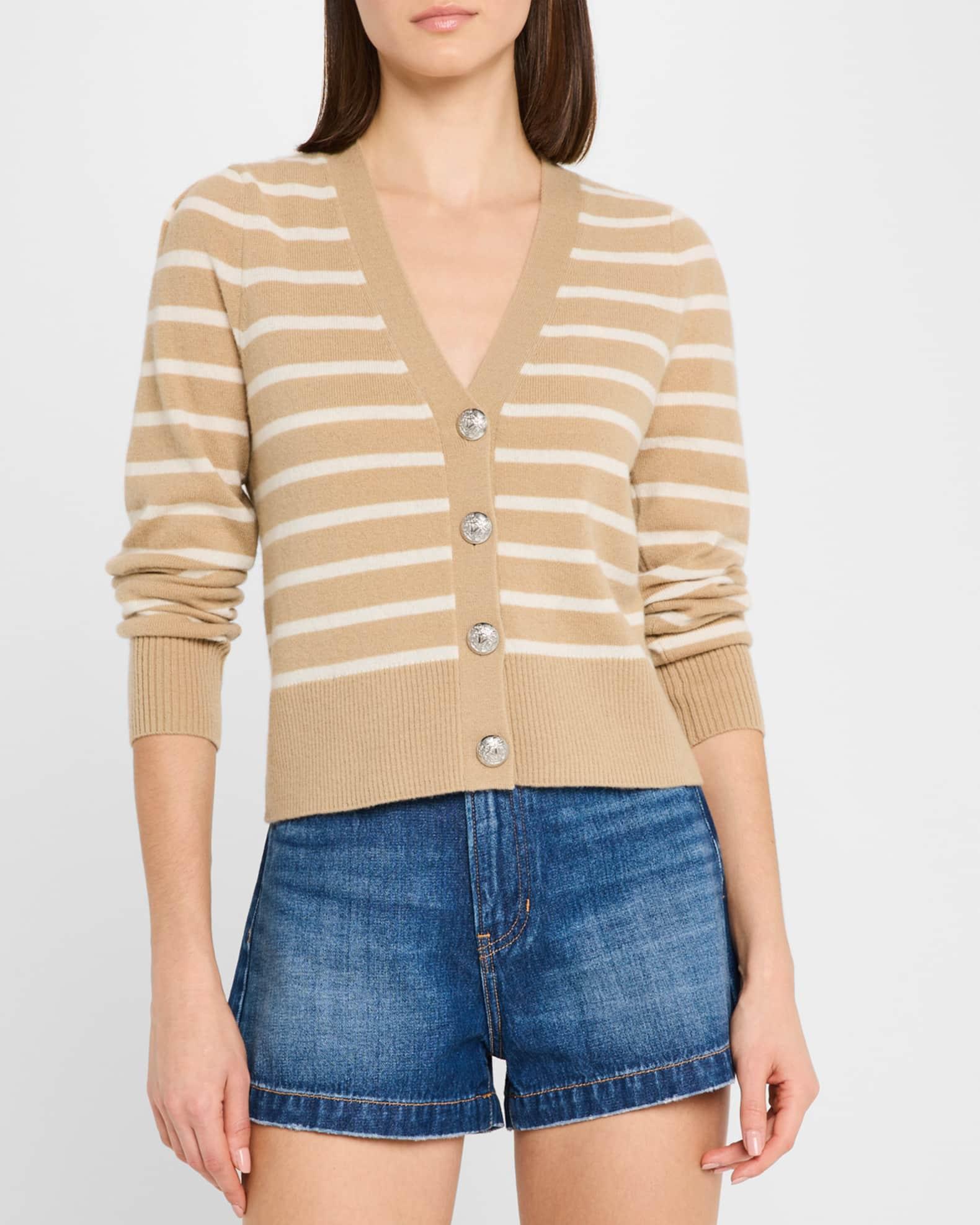Solene Stripe Cashmere Cardigan Product Image