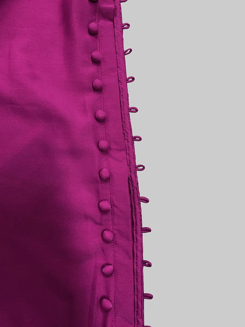 H-Line Loose Buttoned Solid Color Maxi Dresses Product Image