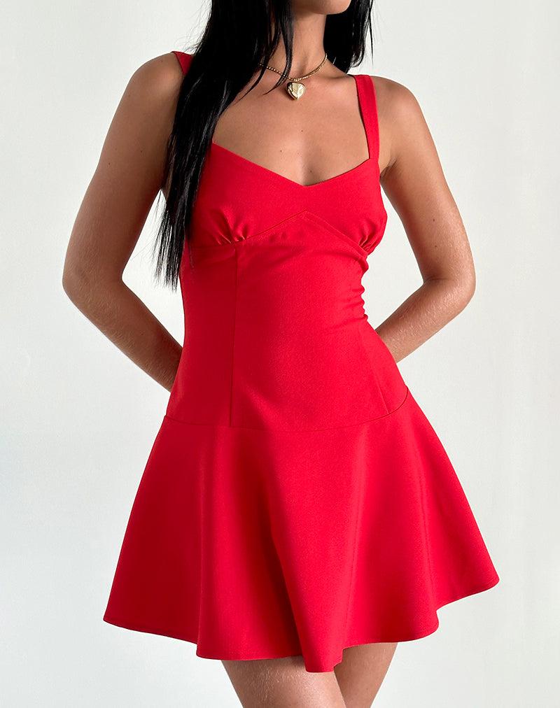 Audra Mini Dress in Red Female Product Image