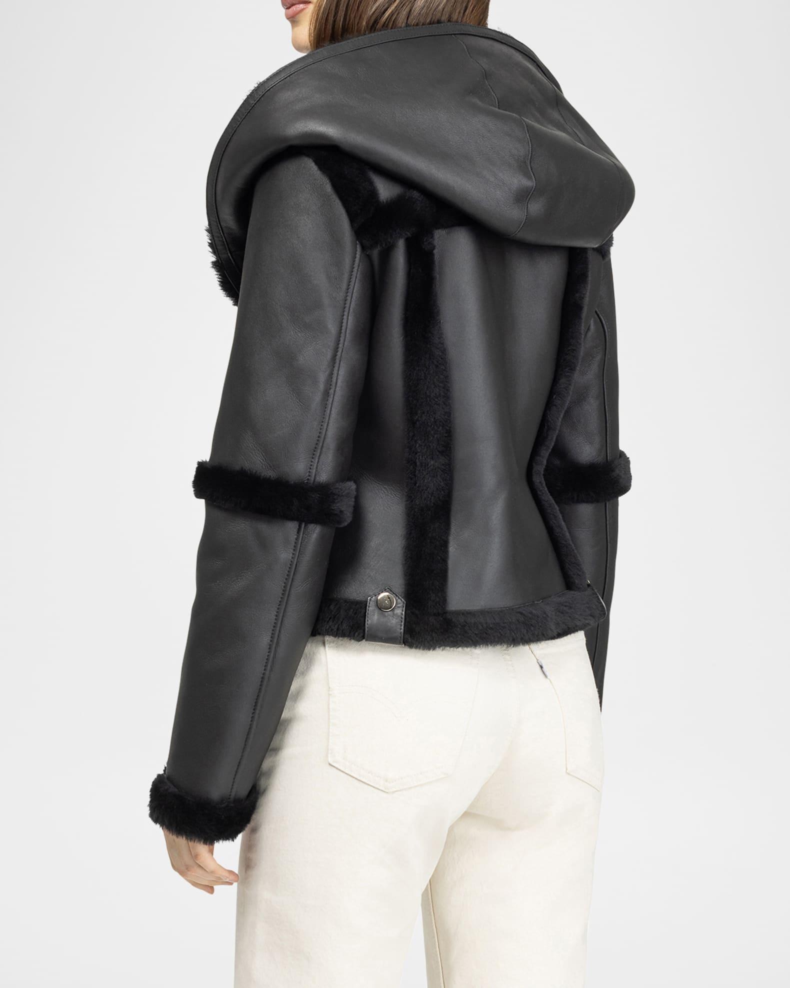 Shearling Lamb Hooded Zip Jacket Product Image